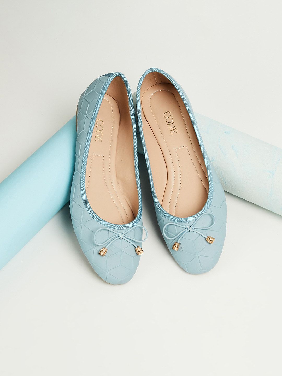 CODE by Lifestyle Women Blue Ballerinas with Bows Flats Price in India