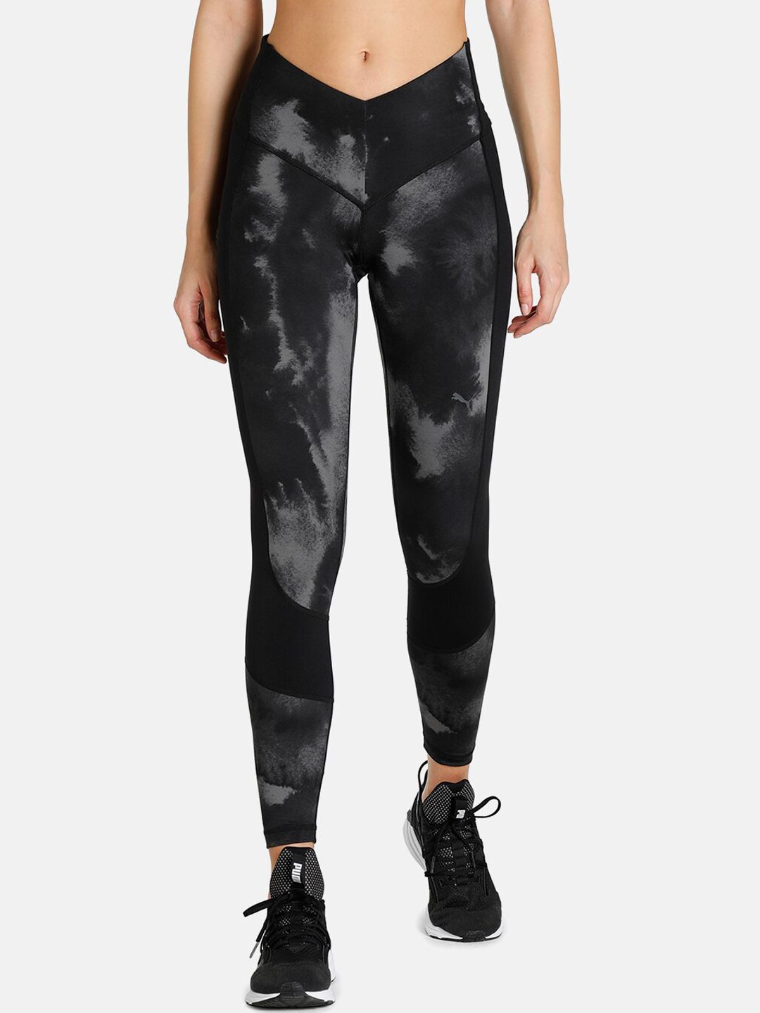 Puma Women Black Printed Slim Fit Training Tights Price in India