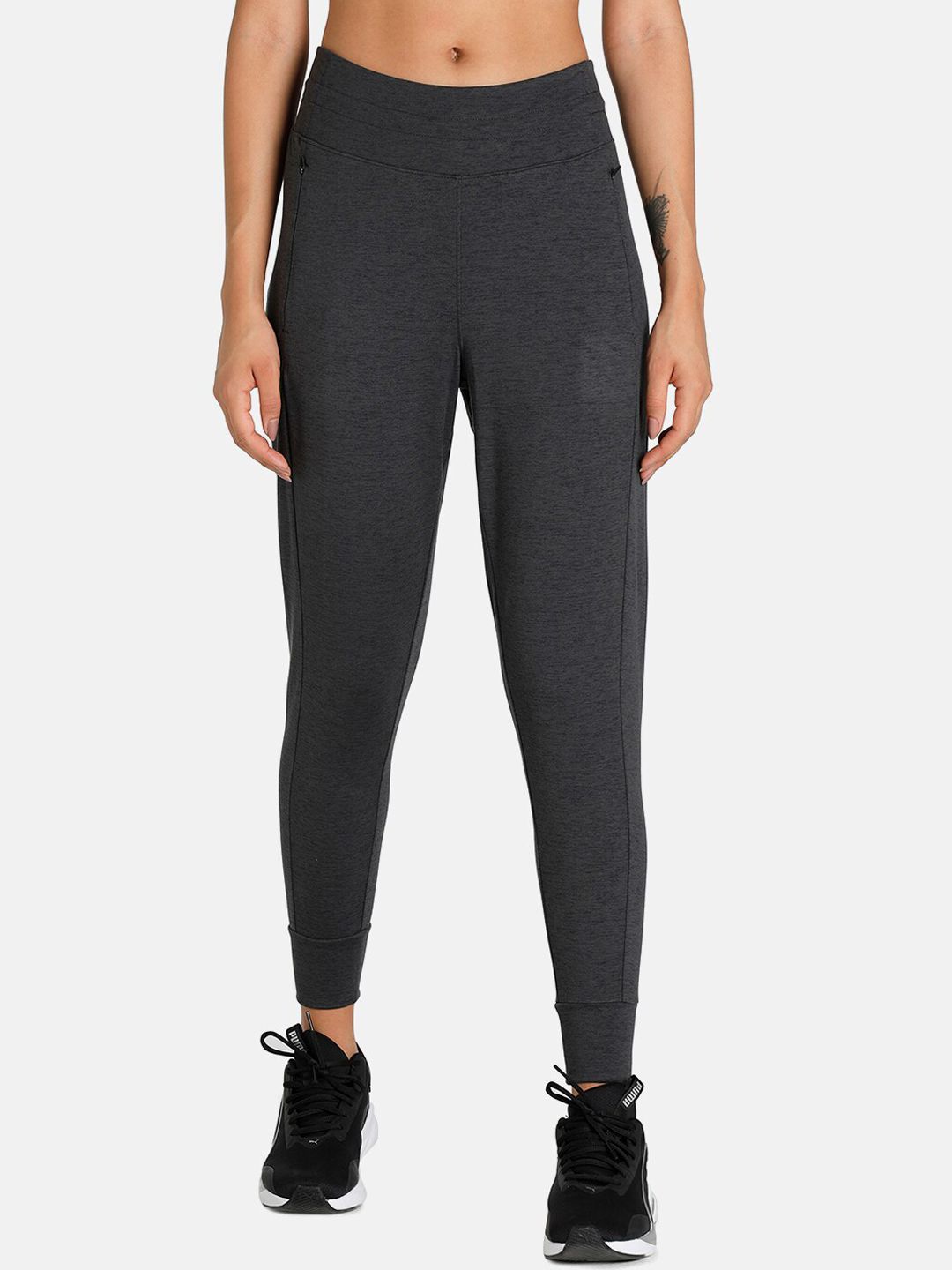 Puma Women Black Solid Relaxed-Fit High-Waisted Training  Joggers Price in India