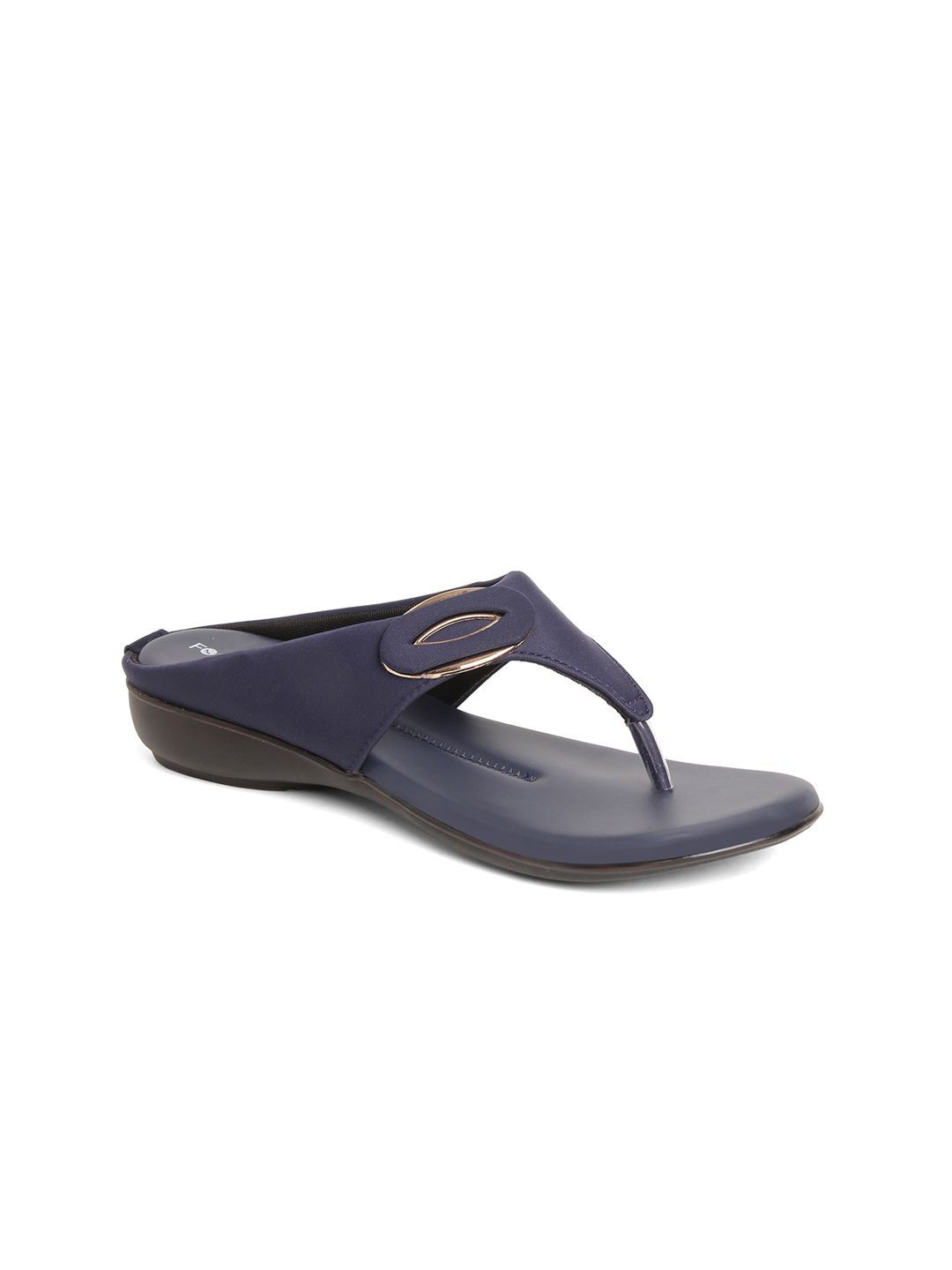 FOOTSOUL Women Blue T-Strap Flats with Buckles Price in India