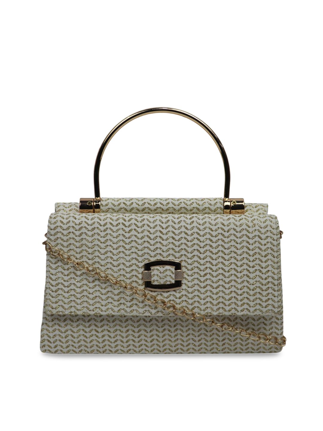 LELYS White Structured Satchel with Cut Work Price in India