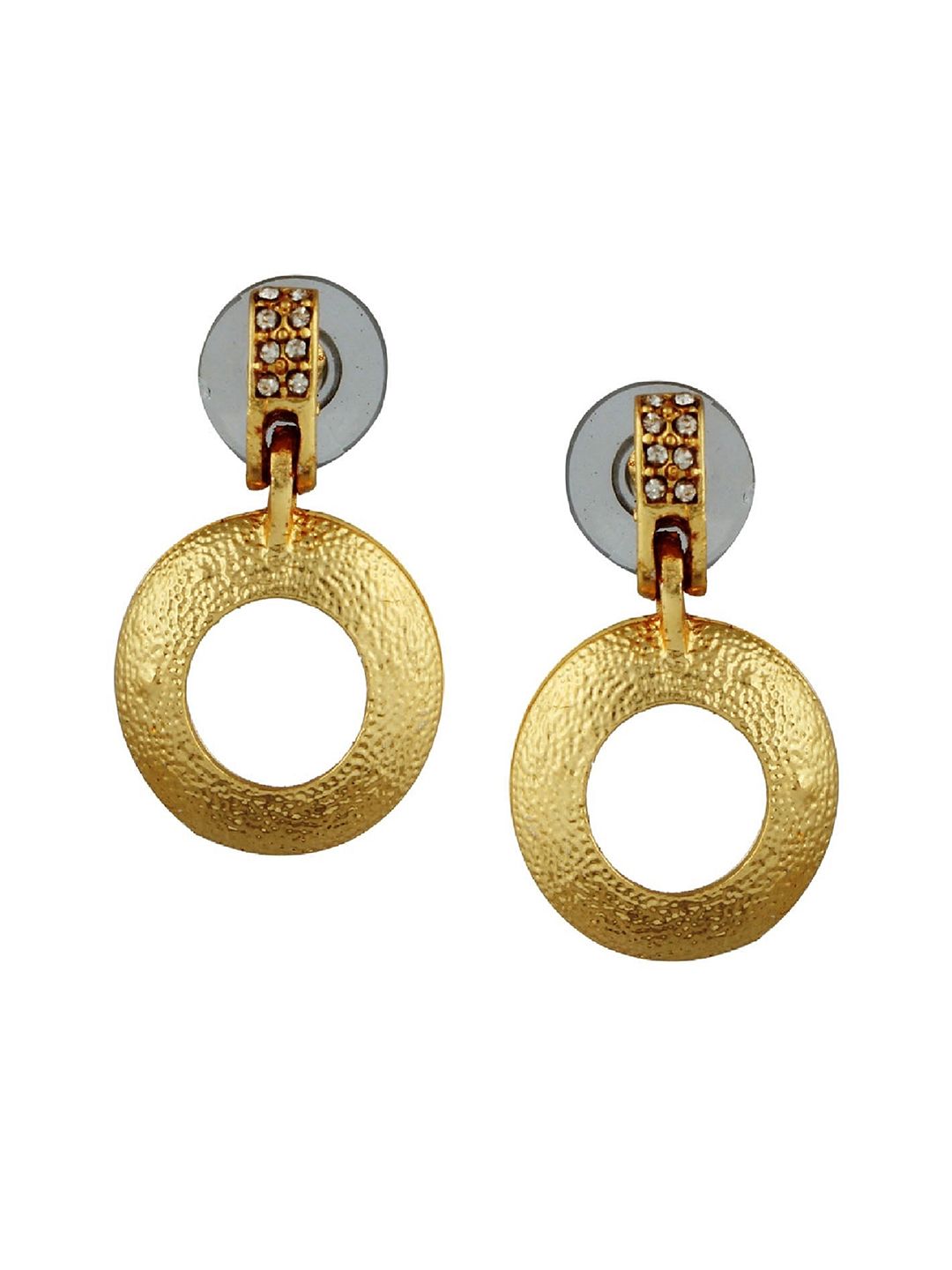 Kshitij Jewels Gold-Toned Contemporary Drop Earrings Price in India