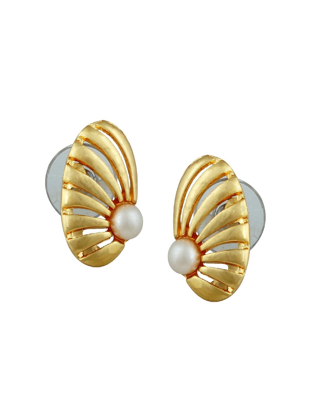 Kshitij Jewels Gold-Toned Contemporary Studs Earrings Price in India