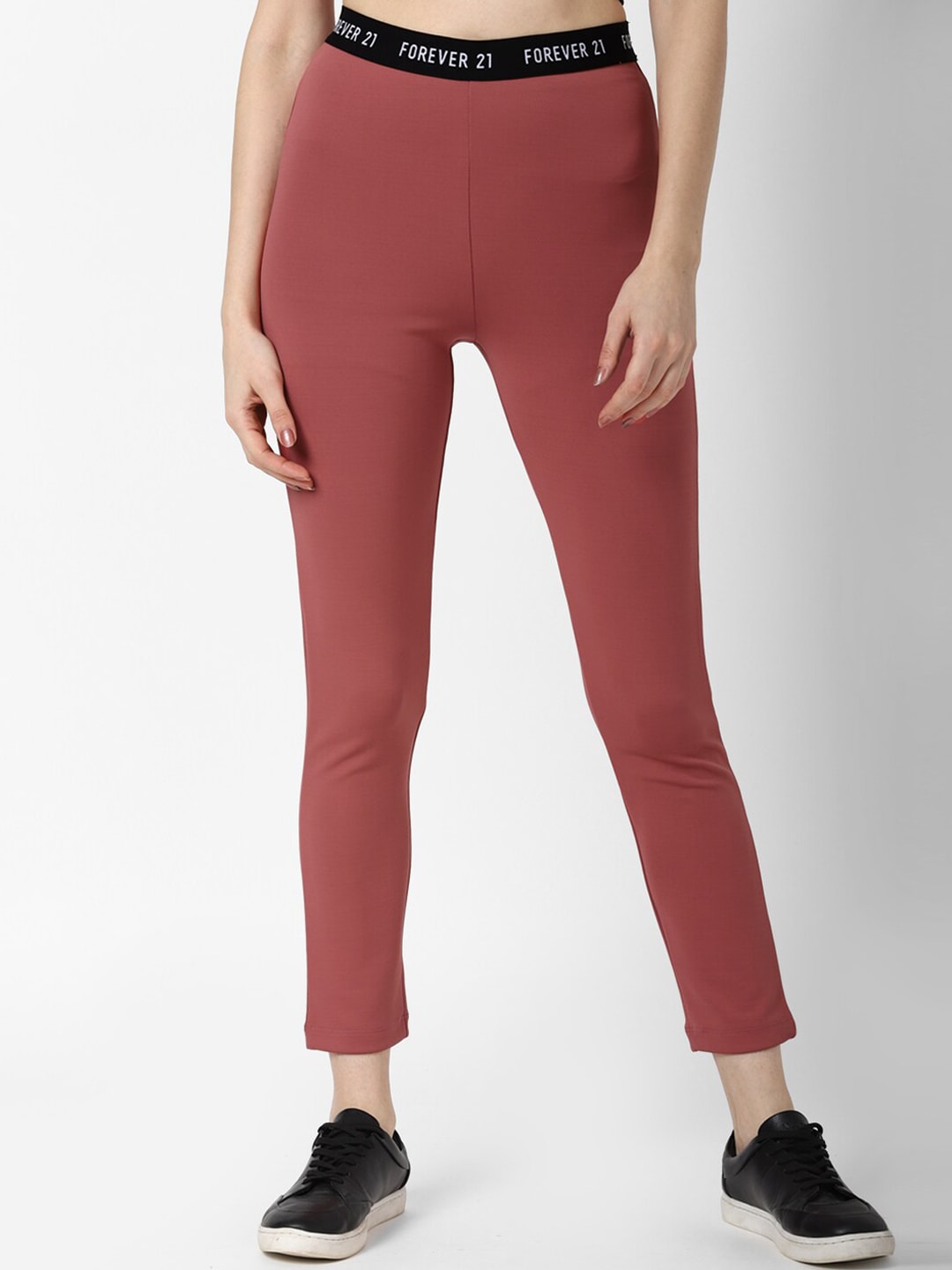 FOREVER 21 Women Pink Solid Tights Price in India