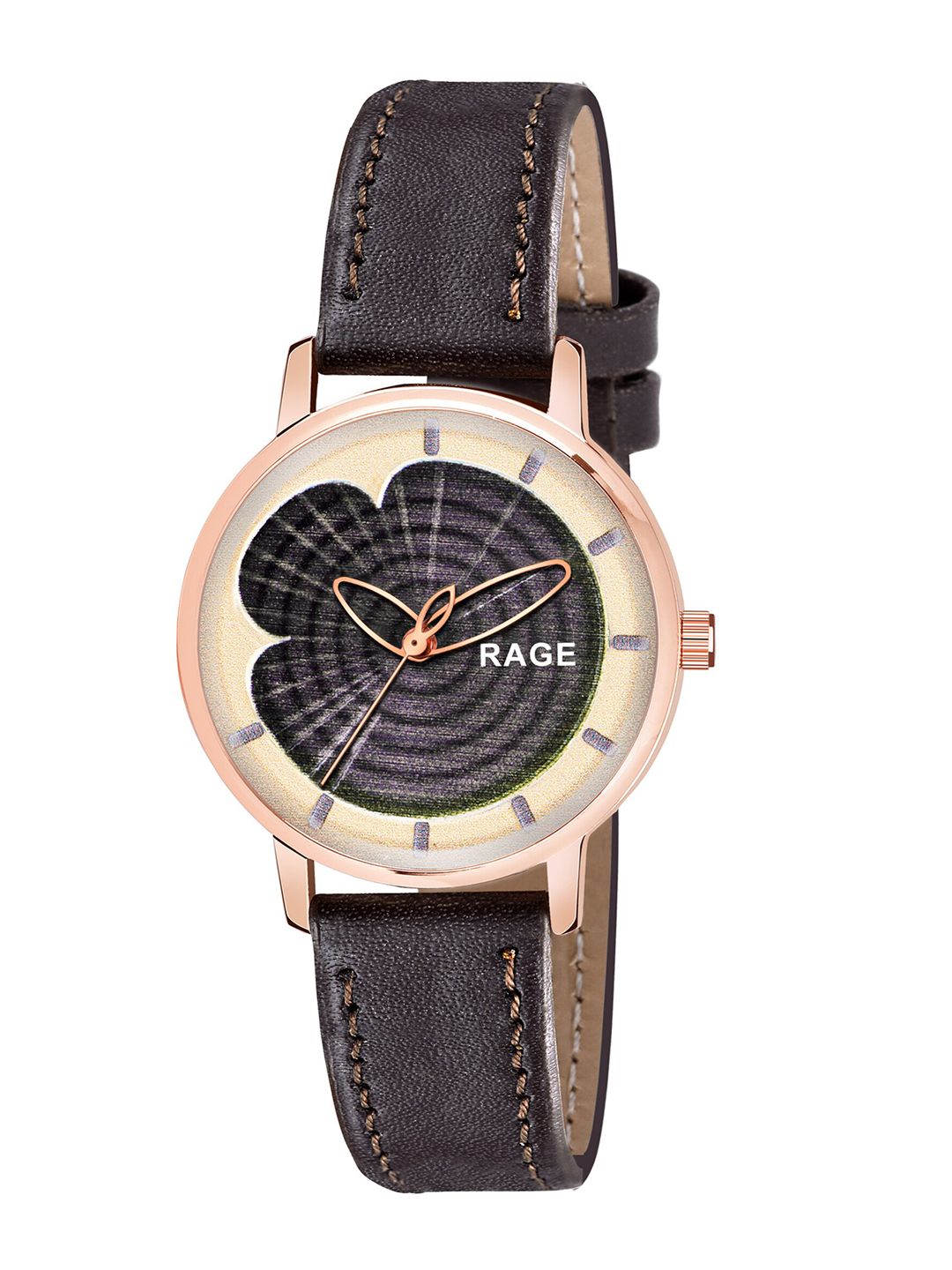 Rage Enterprise Women Brown Dial & Brown Leather Bracelet Style Straps Analogue Watch R-870-Brown Price in India