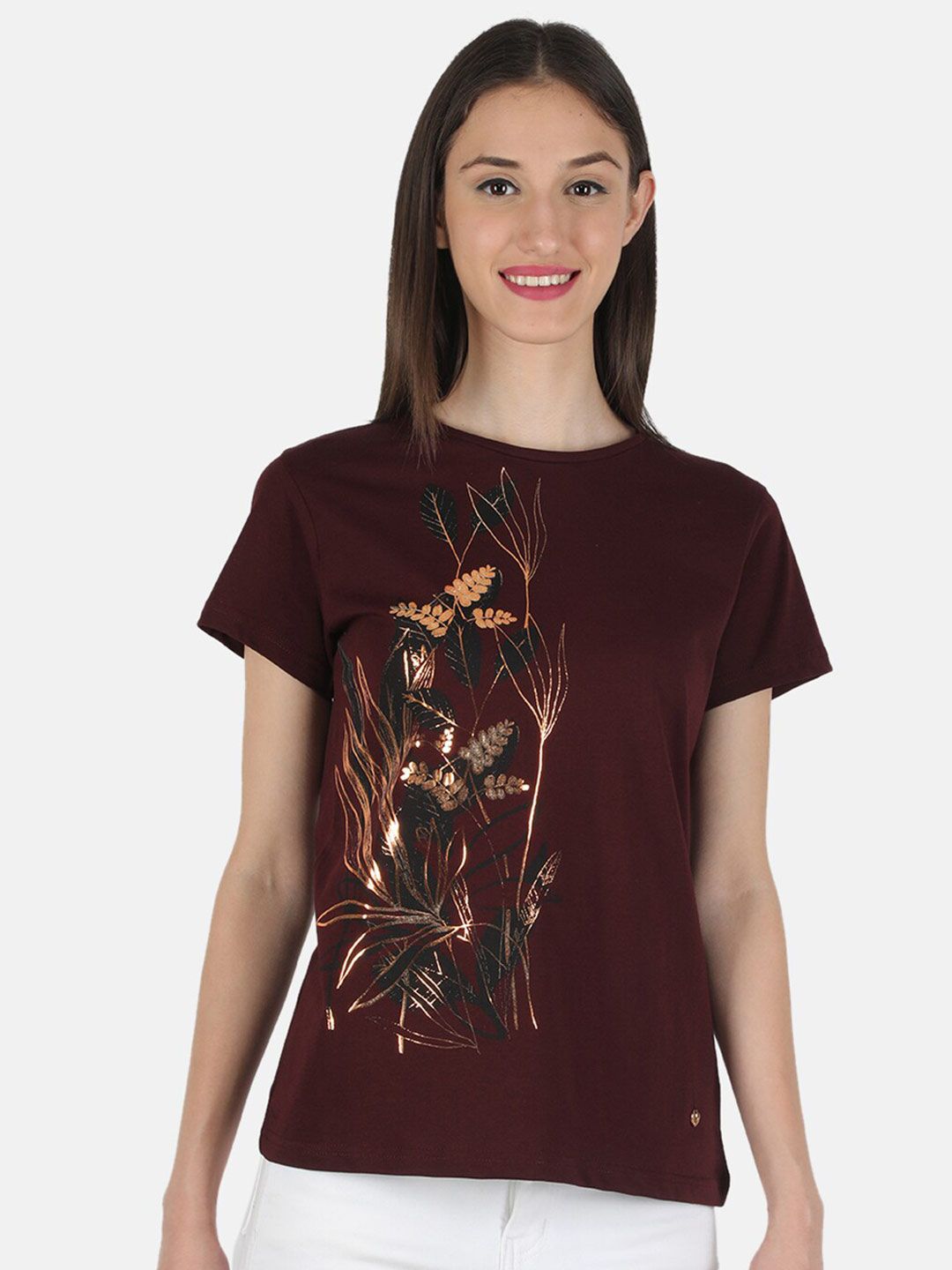 Monte Carlo Burgundy Print Top