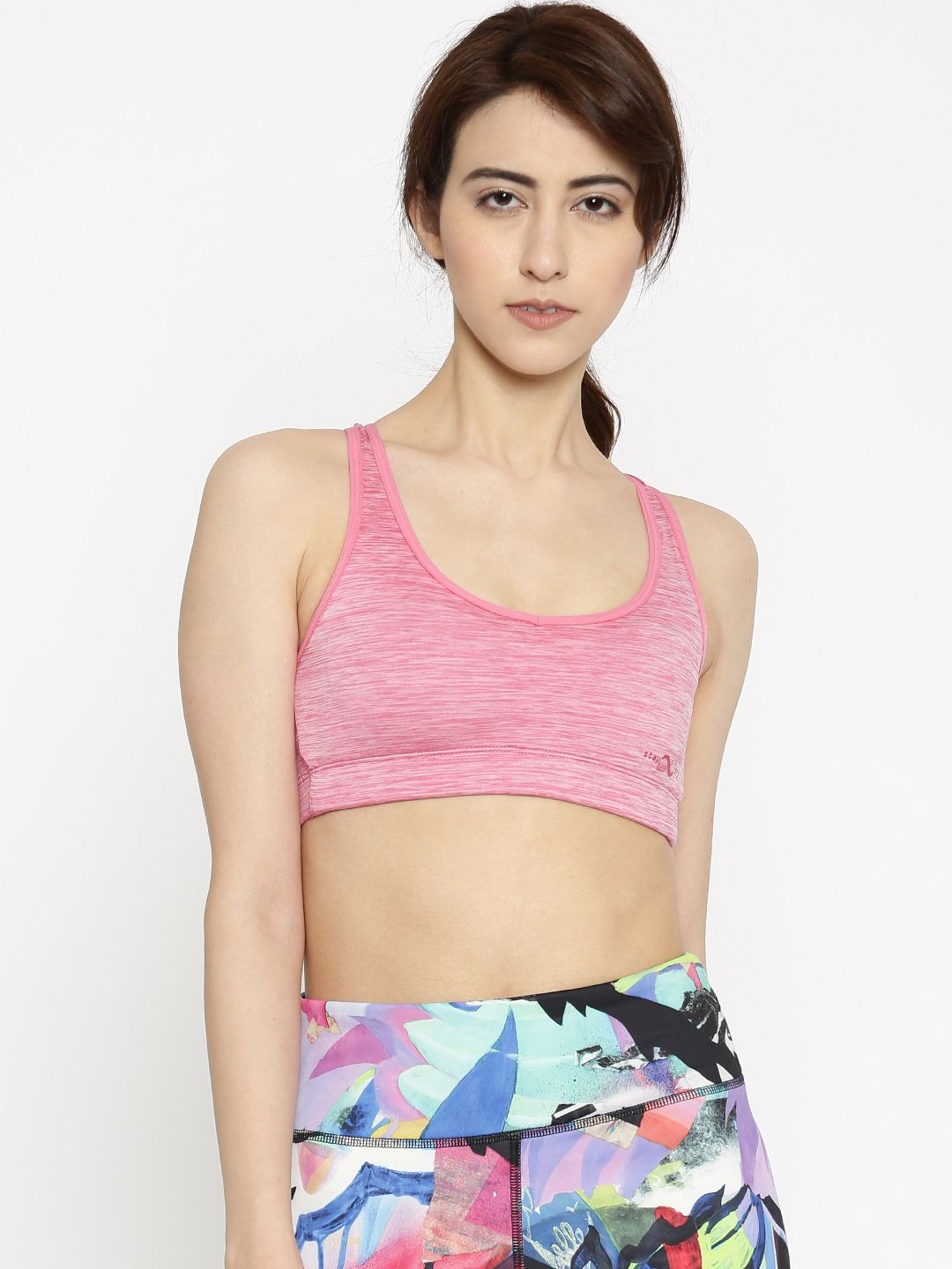 Enamor Pink Non-Wired Lightly Padded Medium Coverage Low Impact Sports Bra SB10 Price in India