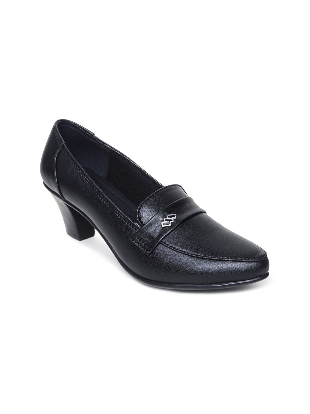 VALIOSAA Black Work Kitten Pumps Price in India