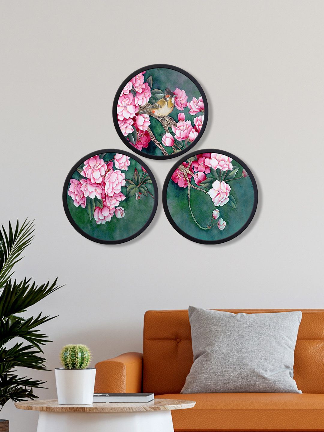 999Store Set Of 3 Flowers With Stem Canvas Wall Art Price in India