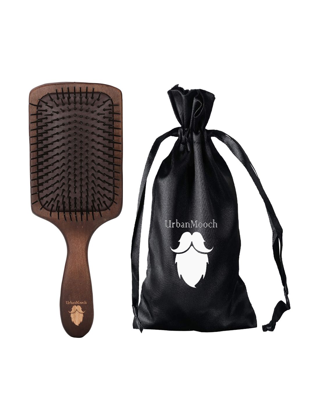 UrbanMooch Wooden Paddle Hair Brush for Detangling Hair - Coffee Brown Price in India