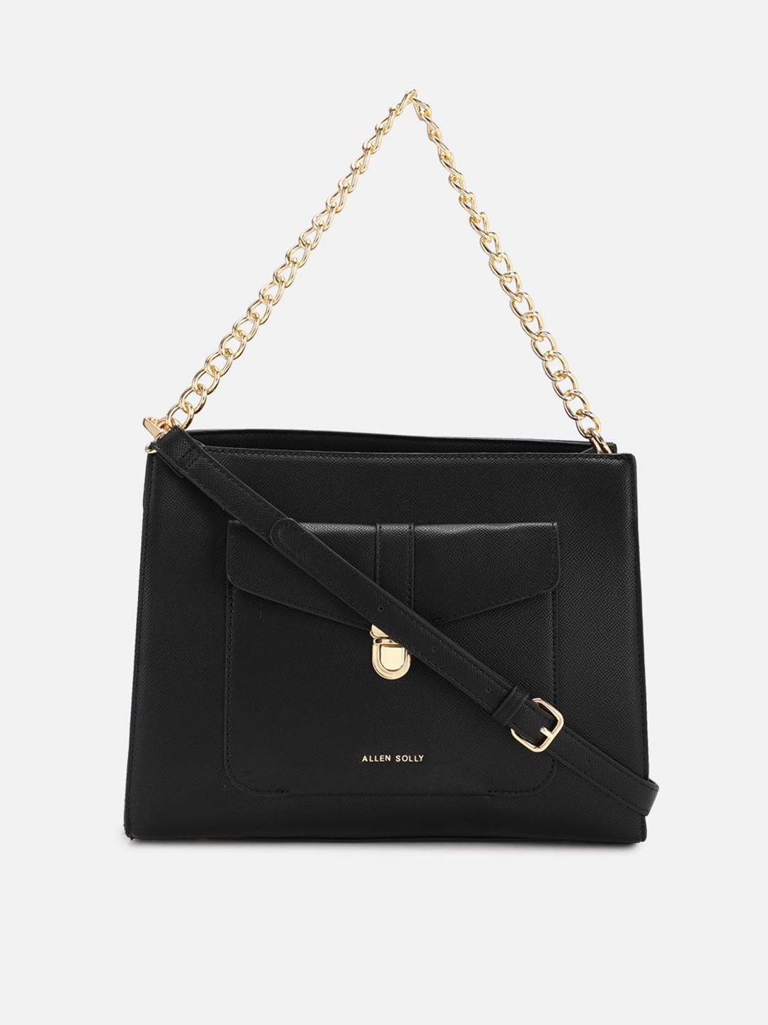 Allen Solly Woman Black PU Structured Sling Bag Price in India