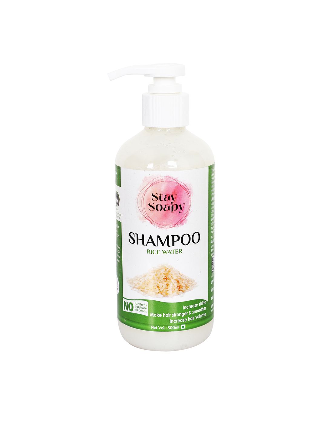 Stay Soapy Rice Water Shampoo to Make Hair Stronger & Smoother - 300 ml Price in India
