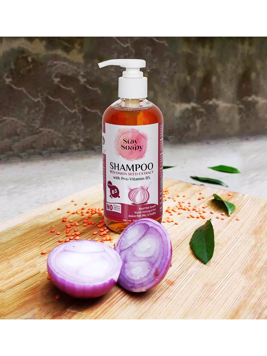 Stay Soapy Red Onion Seed Extract Shampoo with Pro-Vitamin B5 - 300 ml Price in India