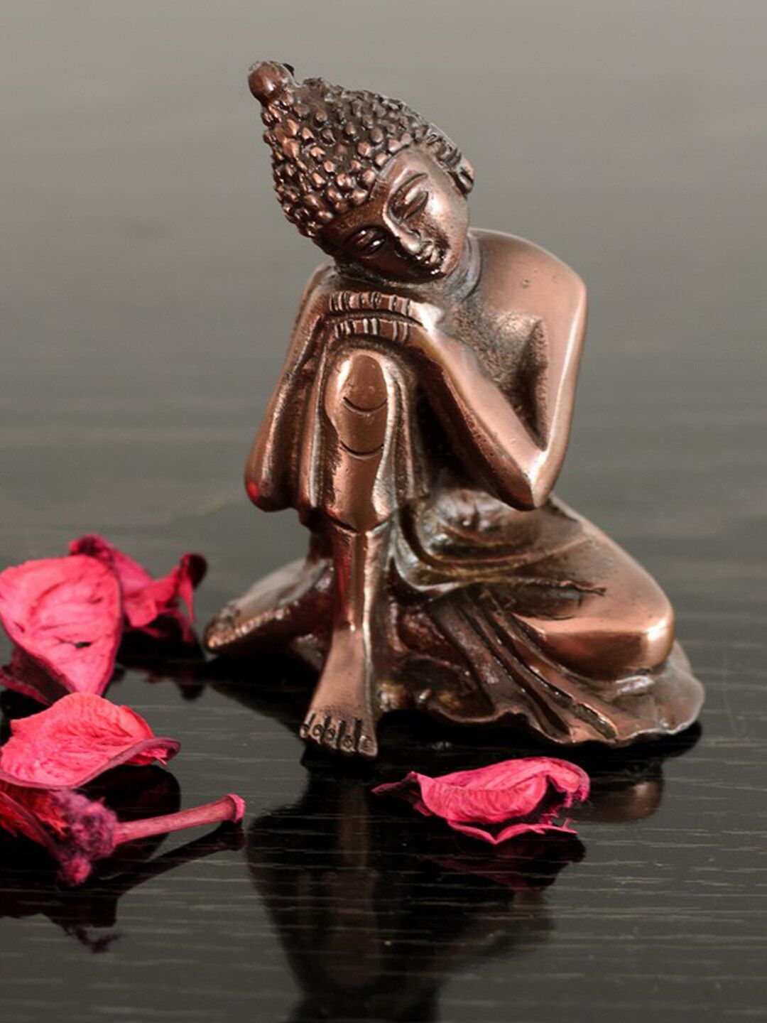 eCraftIndia Brown Resting Buddha on Knee Showpiece Price in India