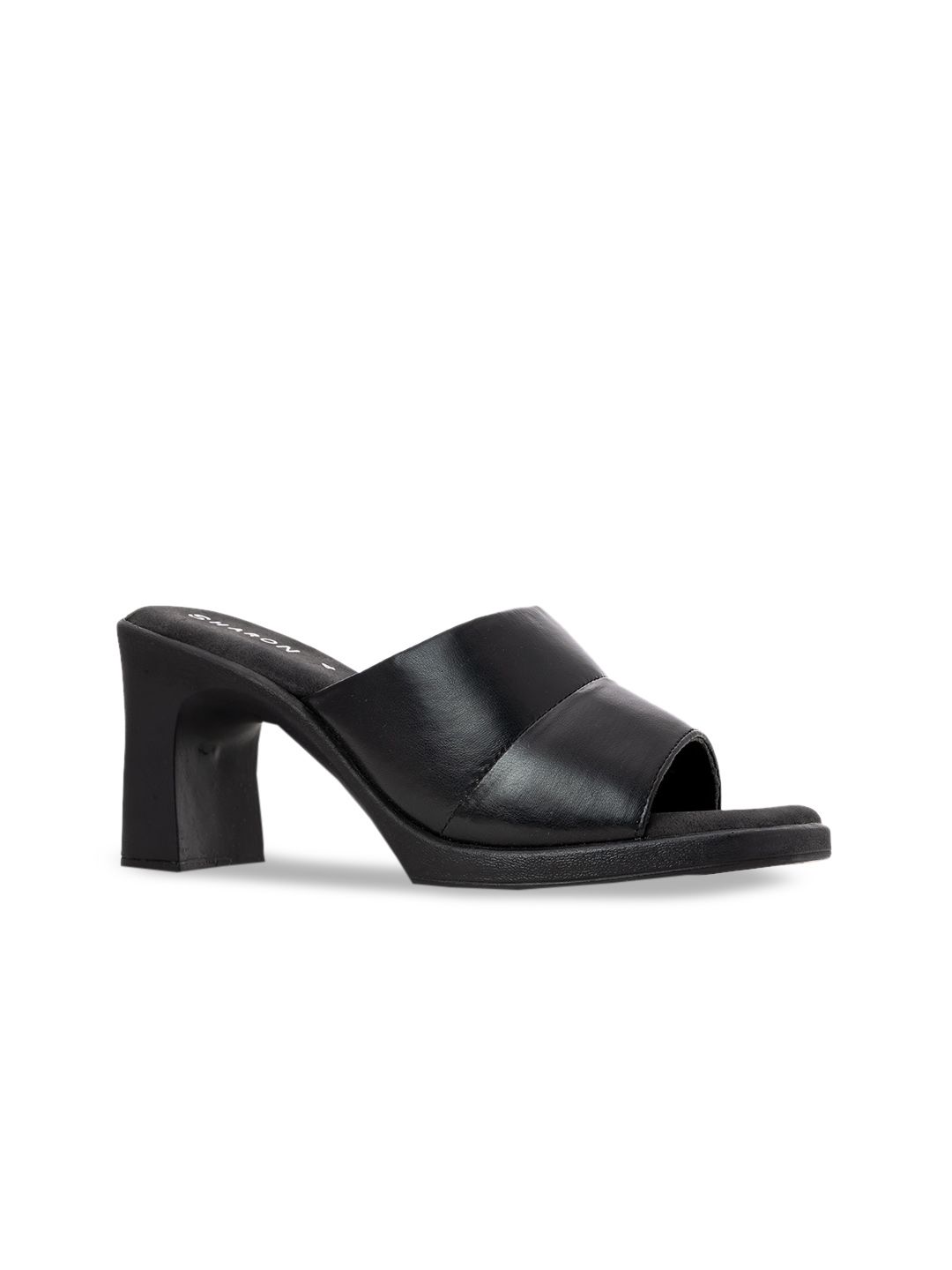 Khadims Black Block Mules Price in India