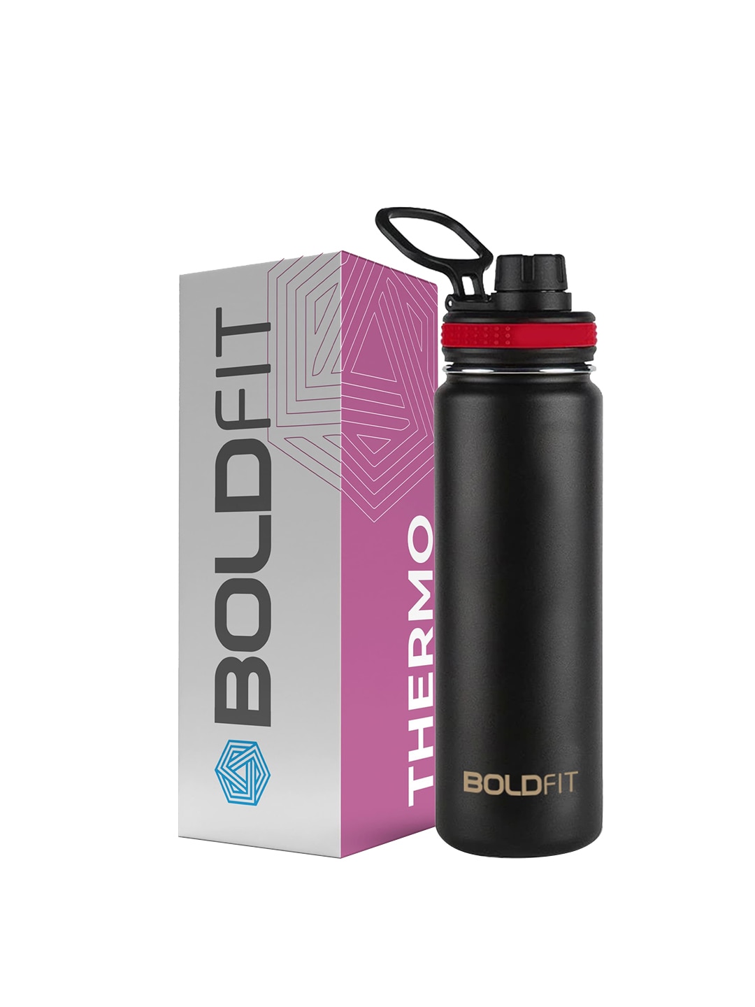 BOLDFIT Black Solid Double Walled Flask-800 ML Price in India
