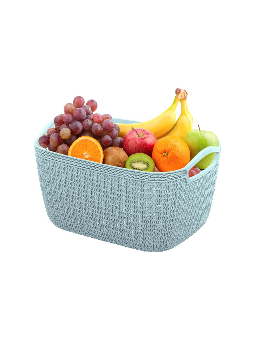 Kuber Industries Set Of 2 Blue Textured Fruit & Vegetable Basket Price in India