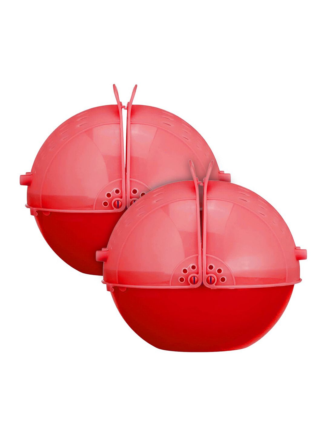 Kuber Industries Set Of 2 Red Washing Fruit Vegetables Draining Basket With Lid Price in India