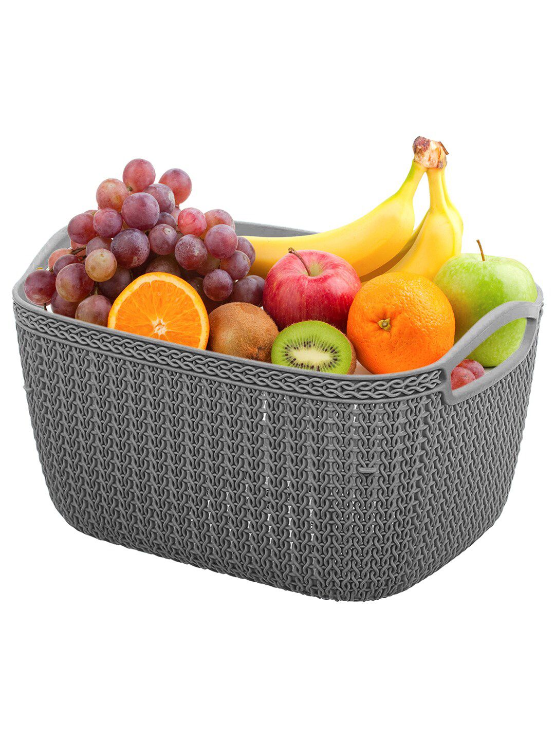 Kuber Industries Set Of 4 Grey Textured Multipurpose Basket Price in India