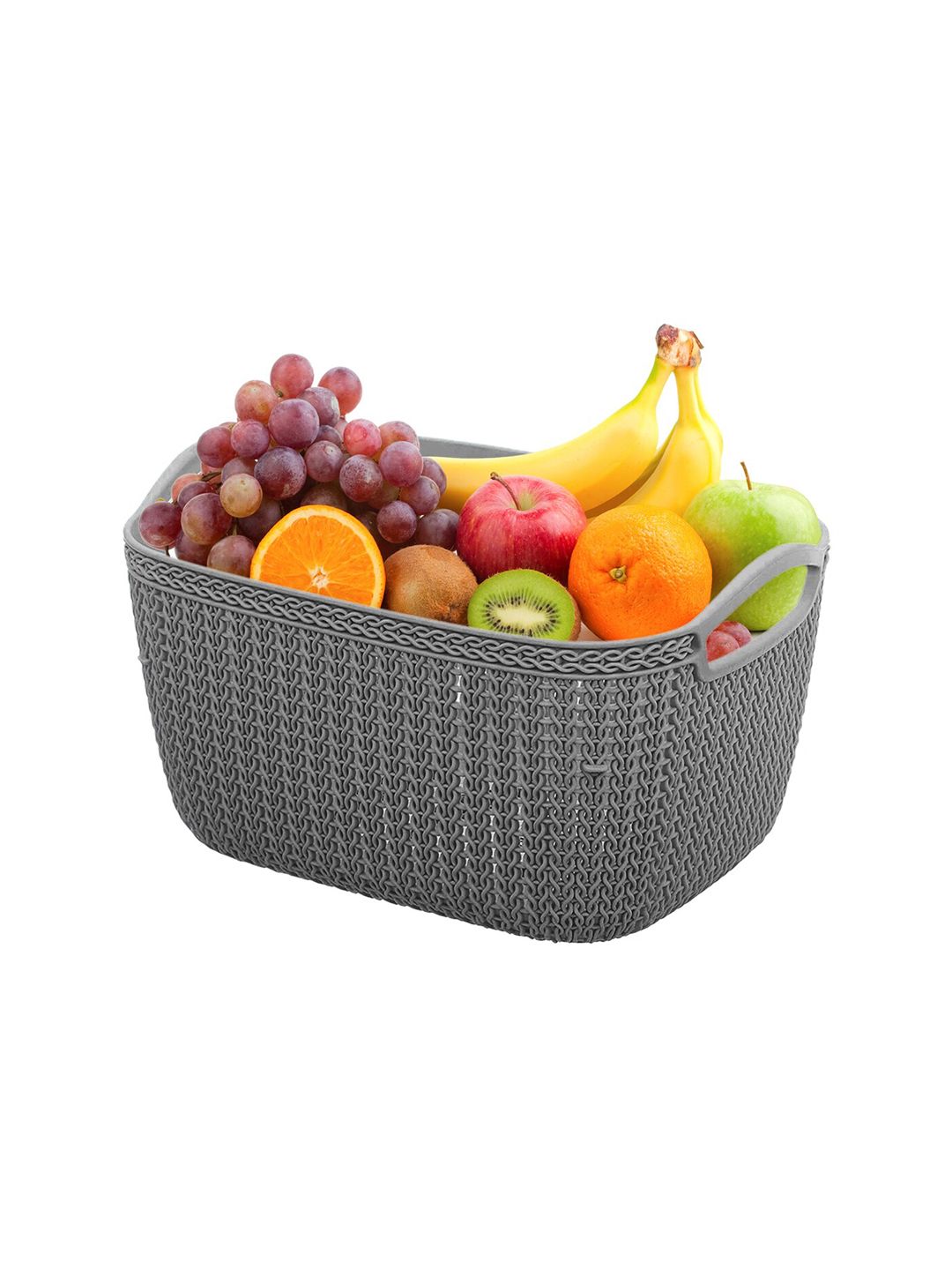 Kuber Industries Grey Textured Fruit & Vegetable Basket Price in India