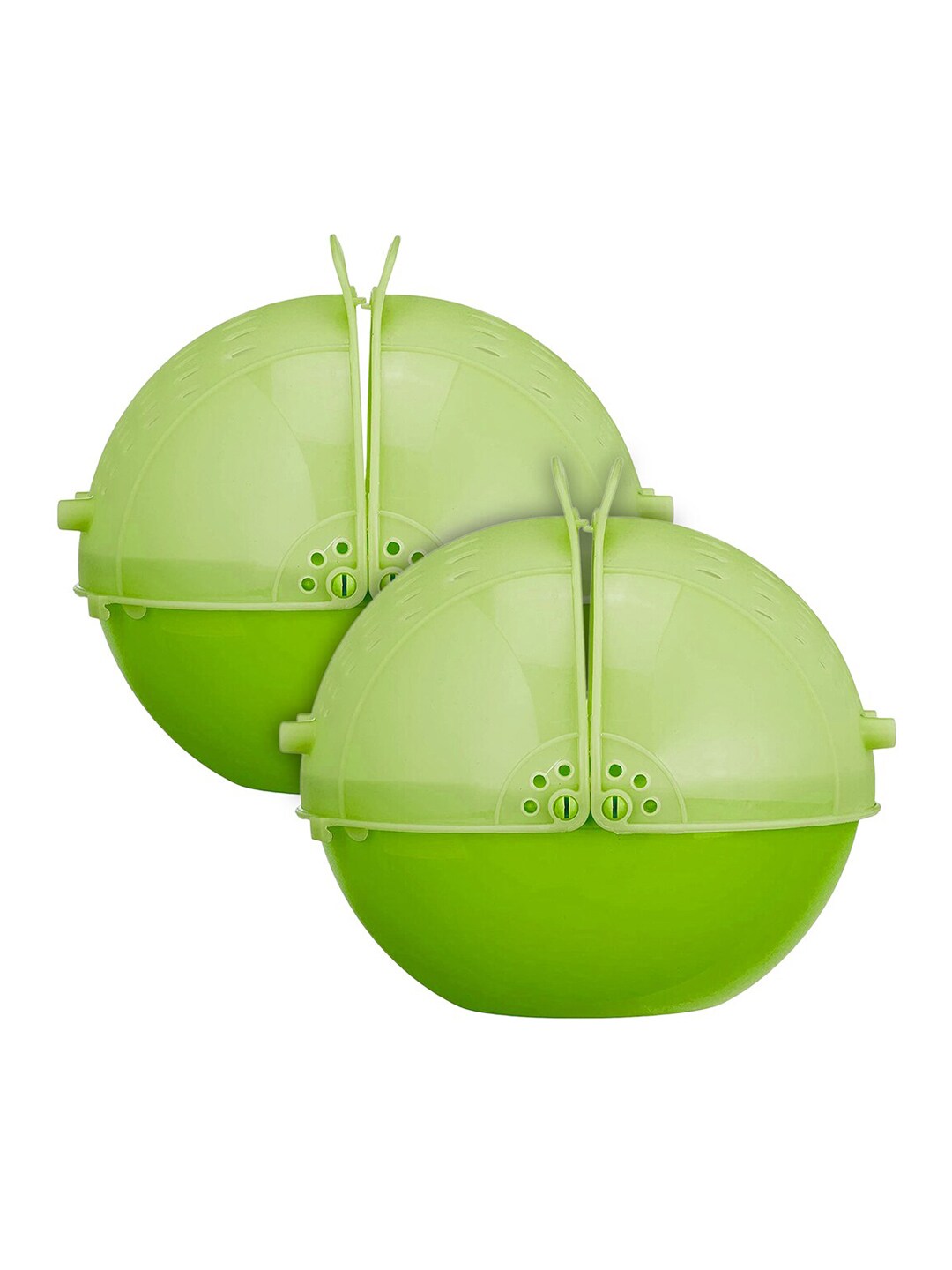 Kuber Industries Set Of 2 Green Textured Fruit & Vegetable Basket With Lid Price in India