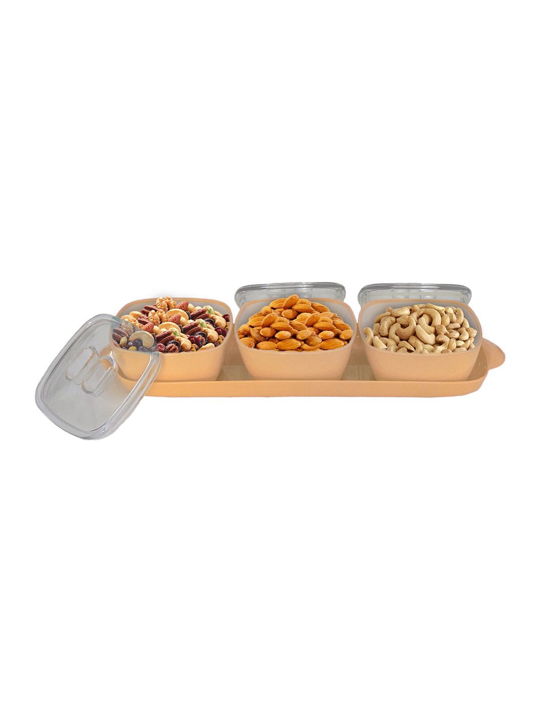 Kuber Industries Set of 3 Orange Solid Food Storage Price in India