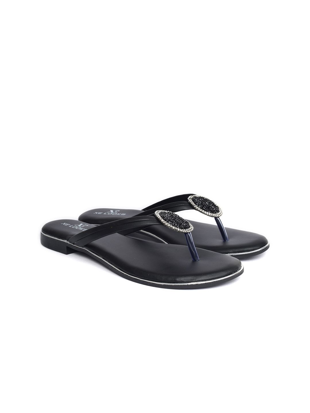 XE LOOKS Women Black Mules Flats Price in India