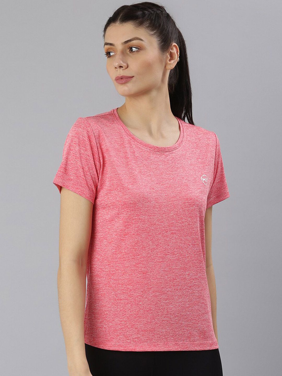 MKH Women Coral Dri-FIT T-shirt Price in India
