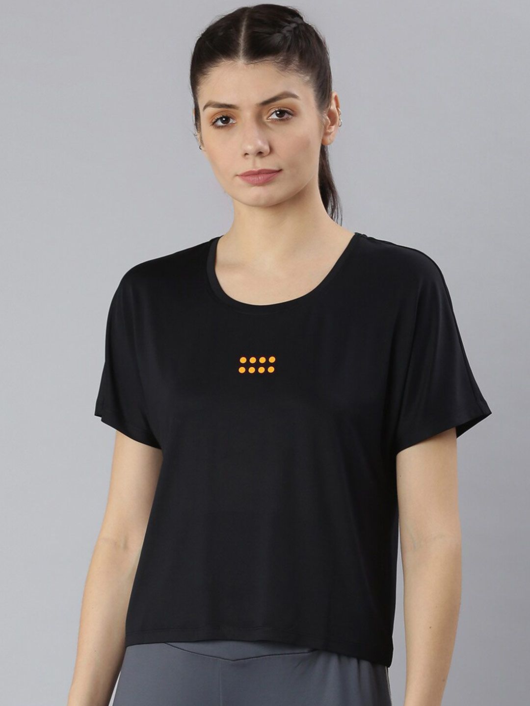 MKH Women Black Dri-FIT T-shirt Price in India