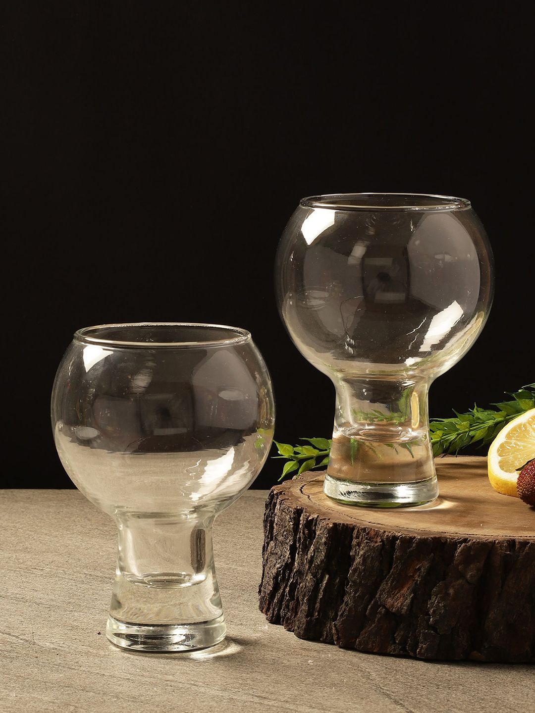 The Decor Mart Set Of 2 Transparent Mushroom Cocktail Glass Price in India