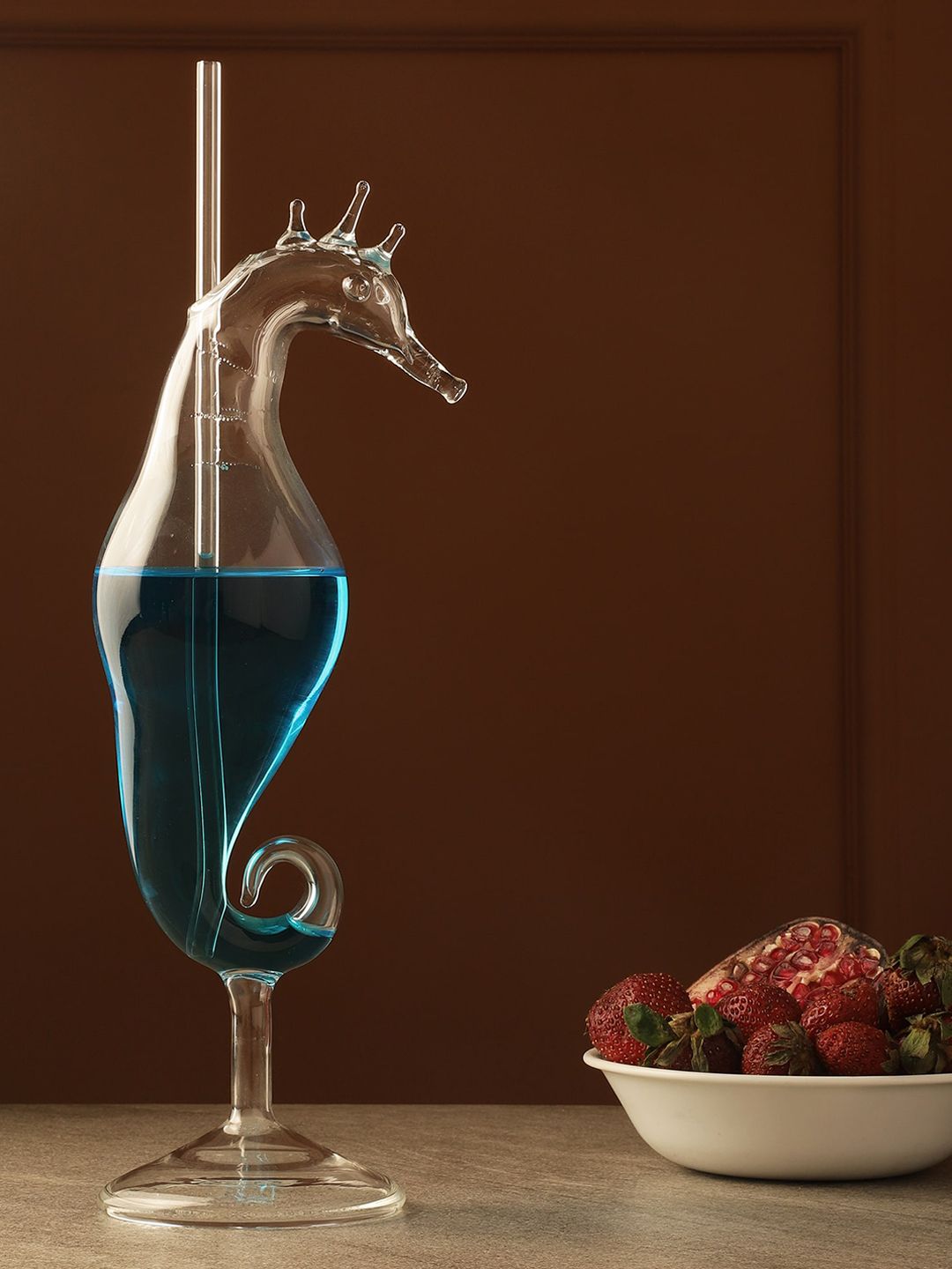 The Decor Mart Transparent Seahorse Cocktail Glass Price in India