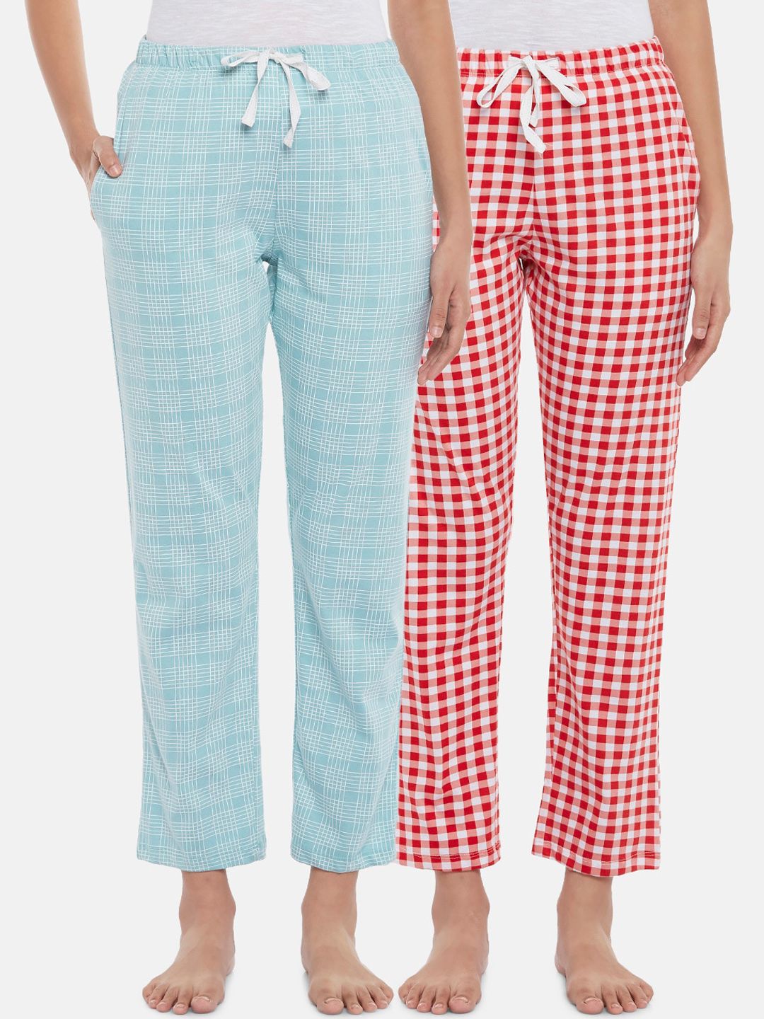 Dreamz by Pantaloons Women Pack of 2 Checked Lounge Pants Price in India
