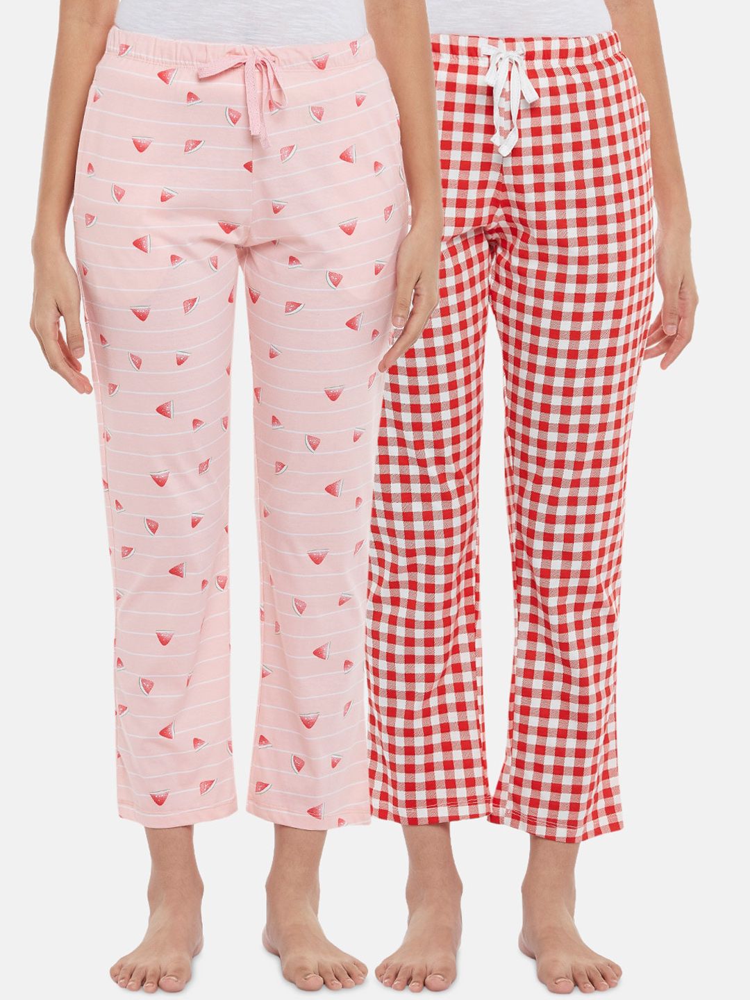 Dreamz by Pantaloons Women Pack of 2 Printed Cotton Lounge Pants Price in India