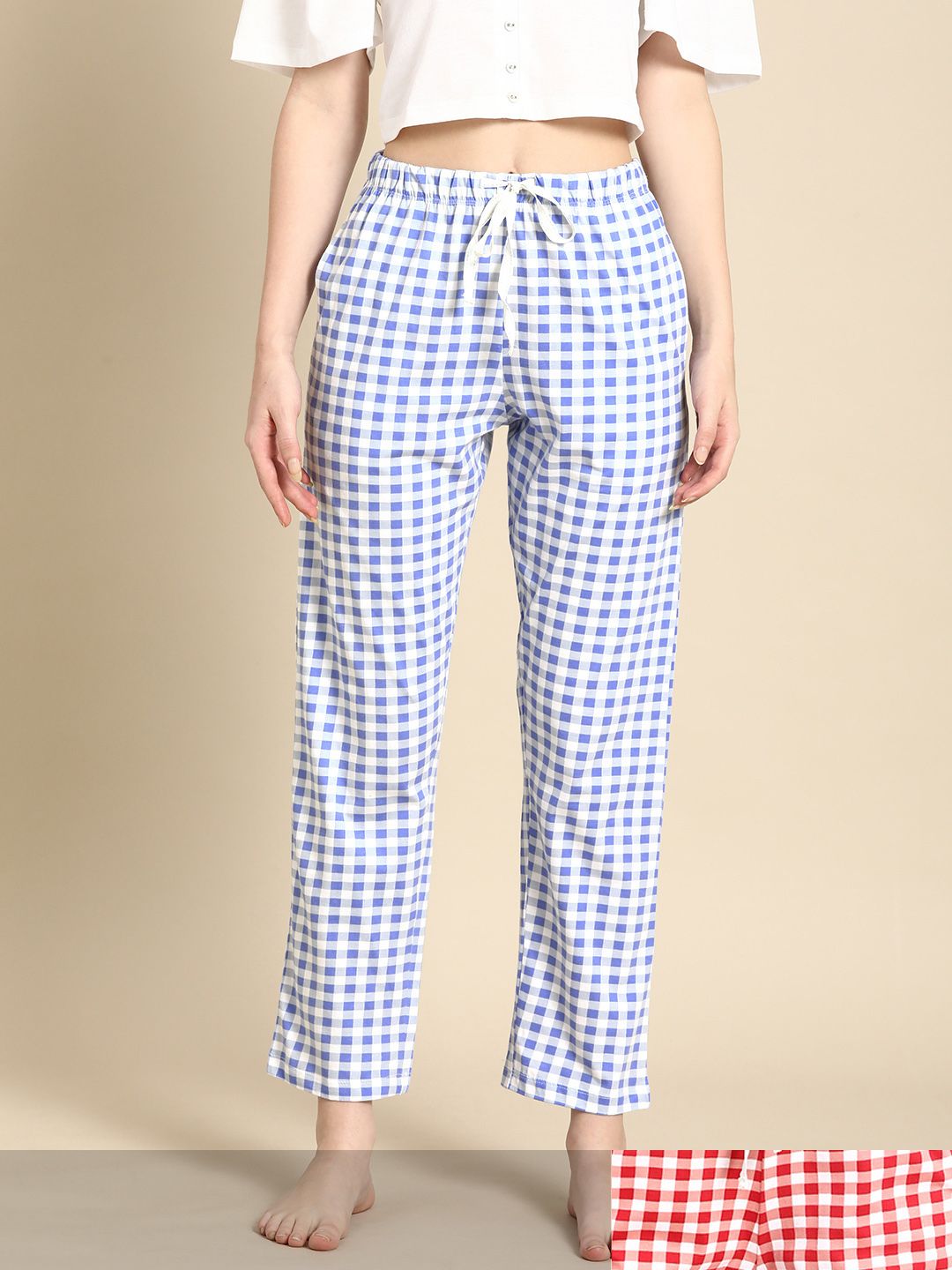 Dreamz by Pantaloons Women Pack of 2 Checked Pyjamas Price in India