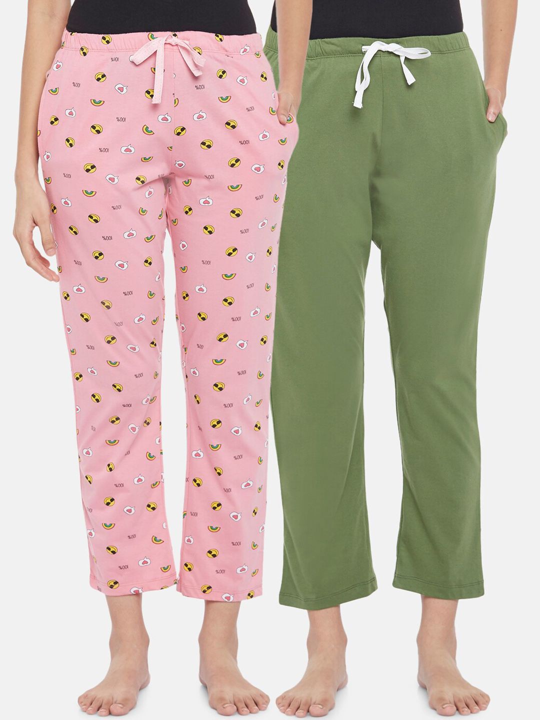 Dreamz by Pantaloons Women Pack Of 2 Cotton Lounge Pants Price in India