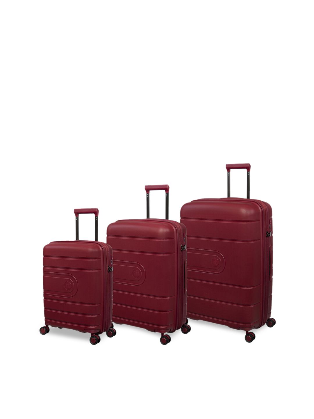 IT luggage Set of 3 Red Trolley Bags Price in India