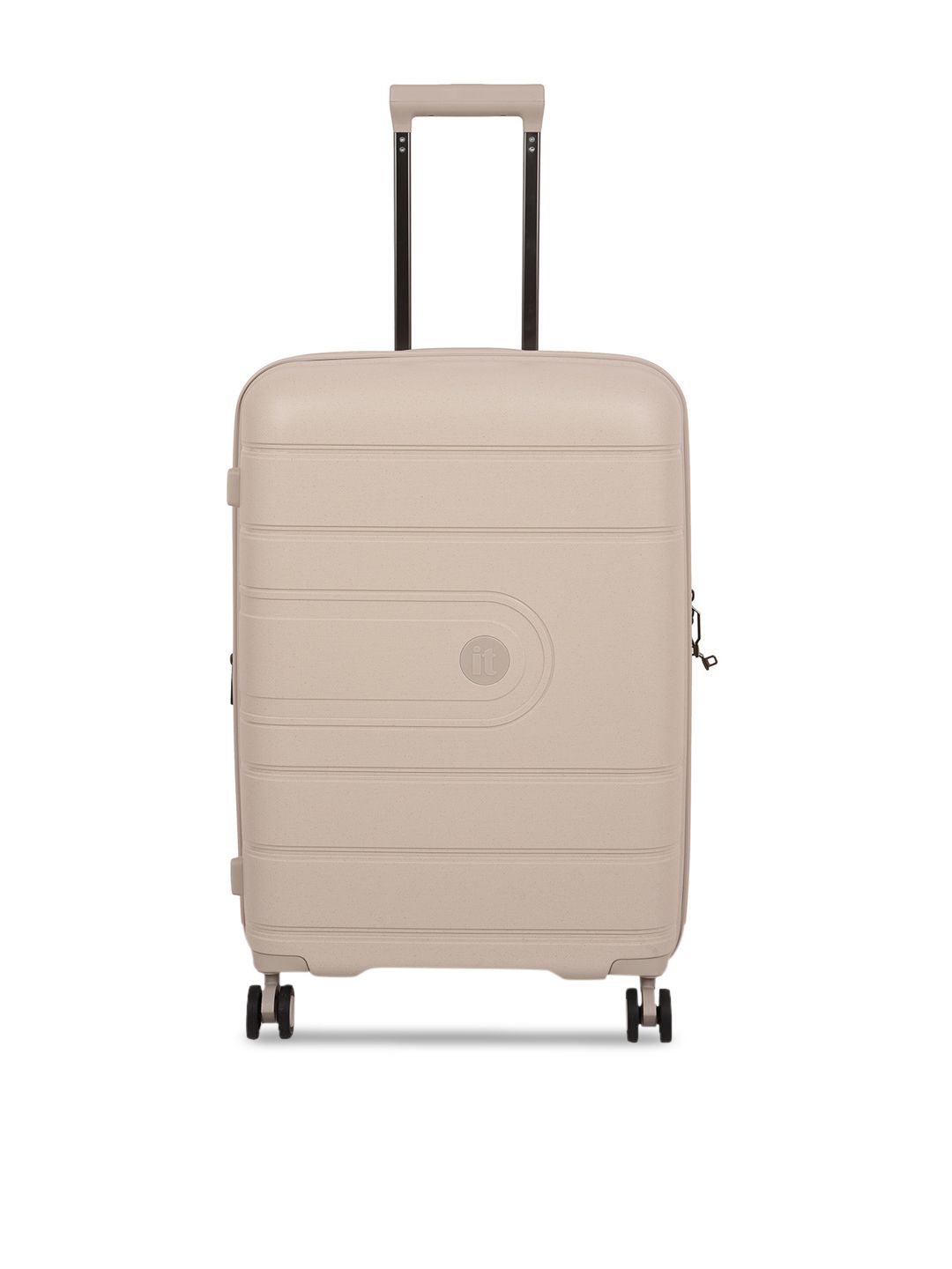 IT luggage Beige Colored Textured Trolley Suitcase Price in India
