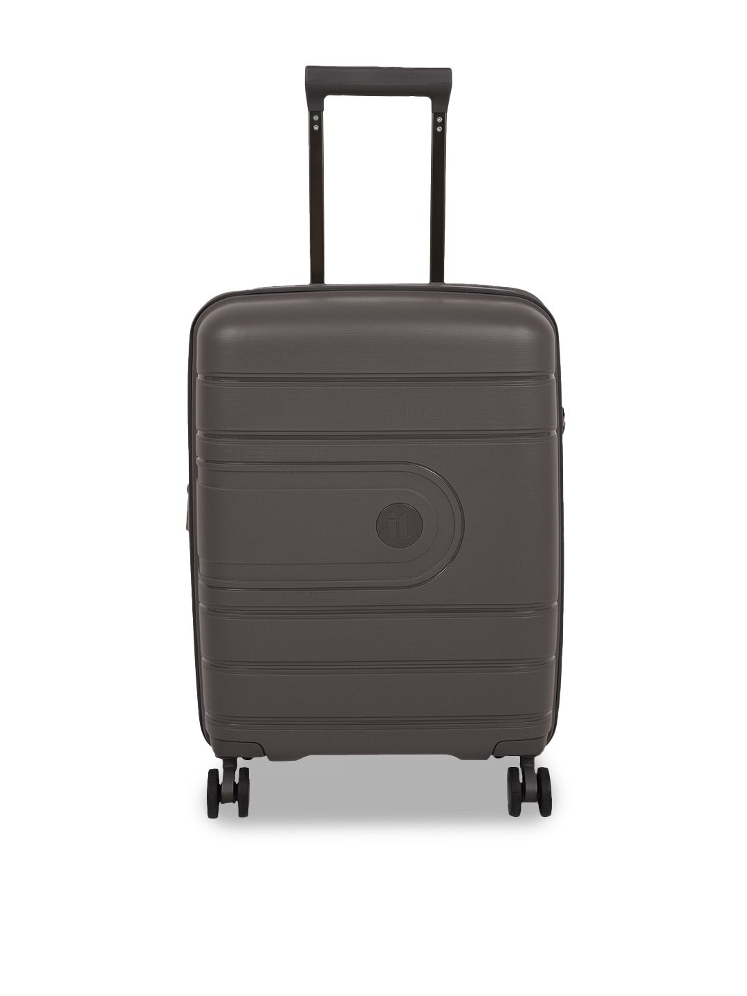 IT luggage Grey Textured Trolley Suitcase Price in India