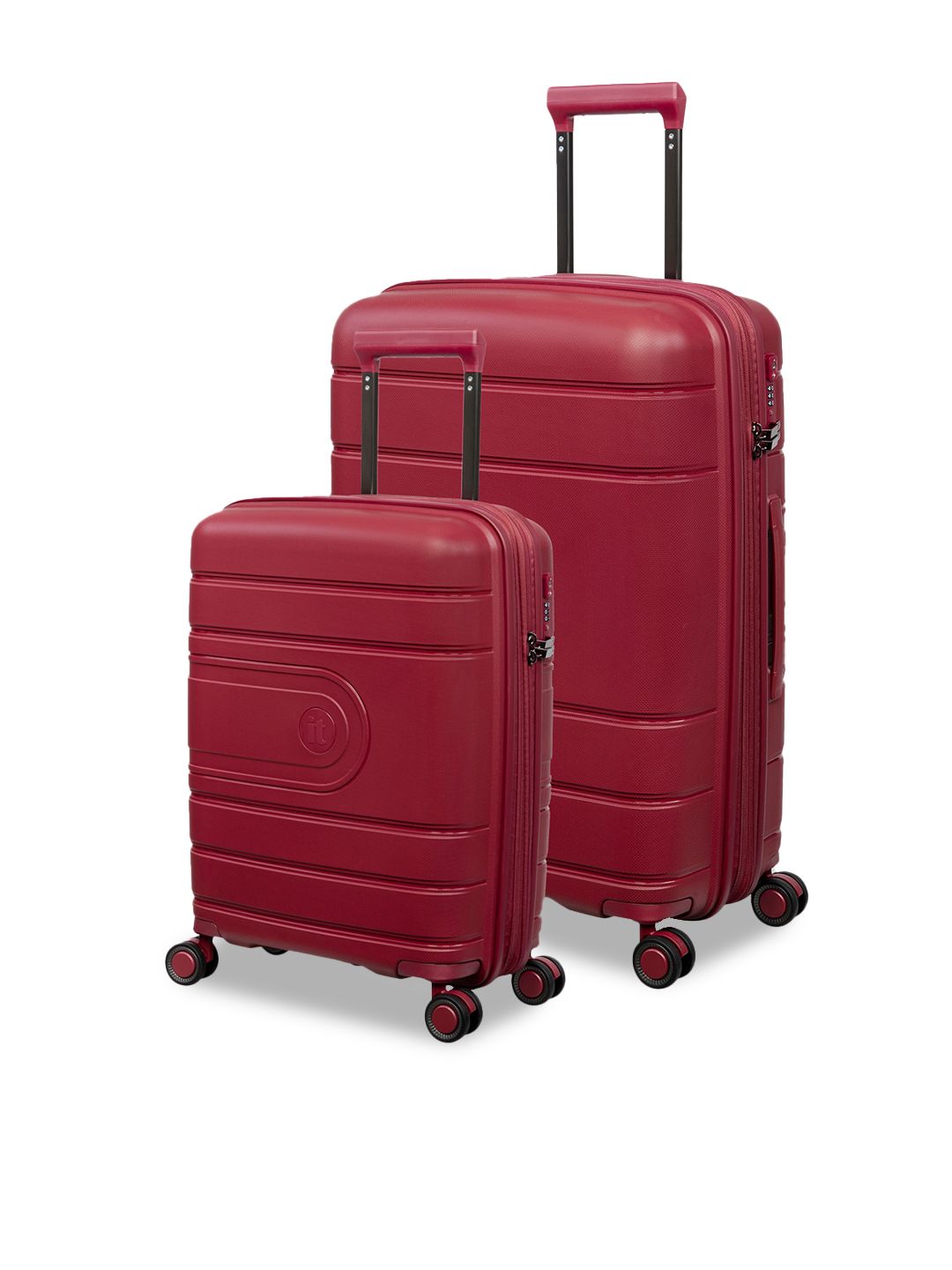 IT luggage Set Of 2 Solid Hard-Sided Trolley Suitcases Price in India