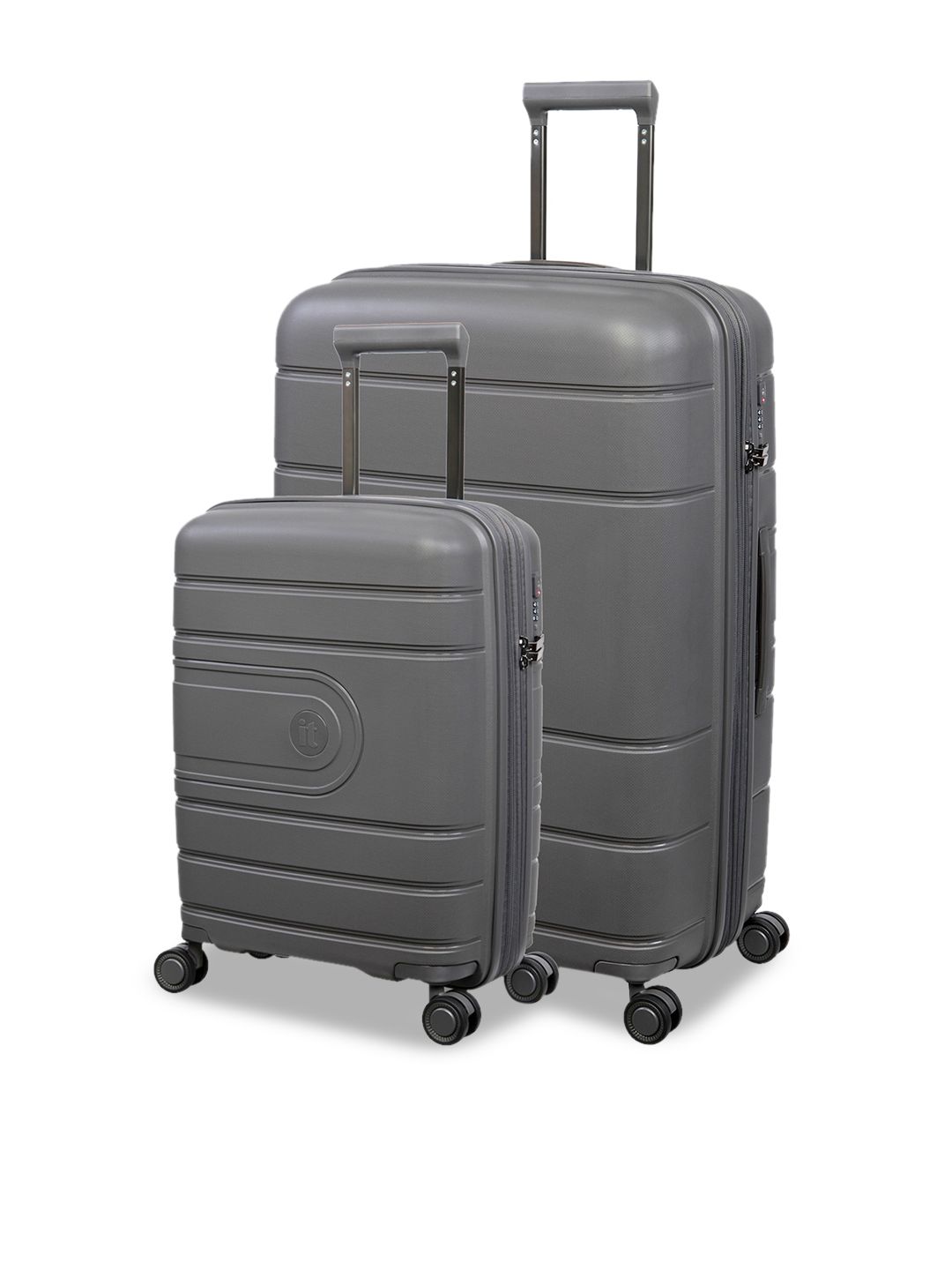 IT luggage Set Of 2 Solid Hard-Sided Trolley Suitcases Price in India