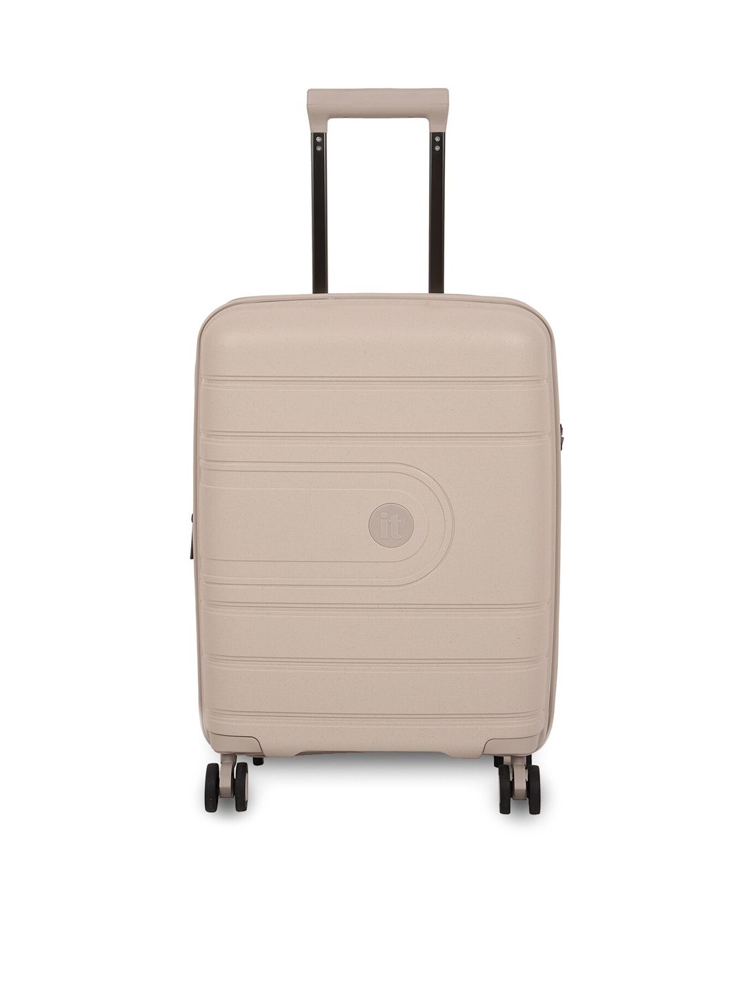 IT luggage Beige Colored Textured Trolley Suitcase Price in India