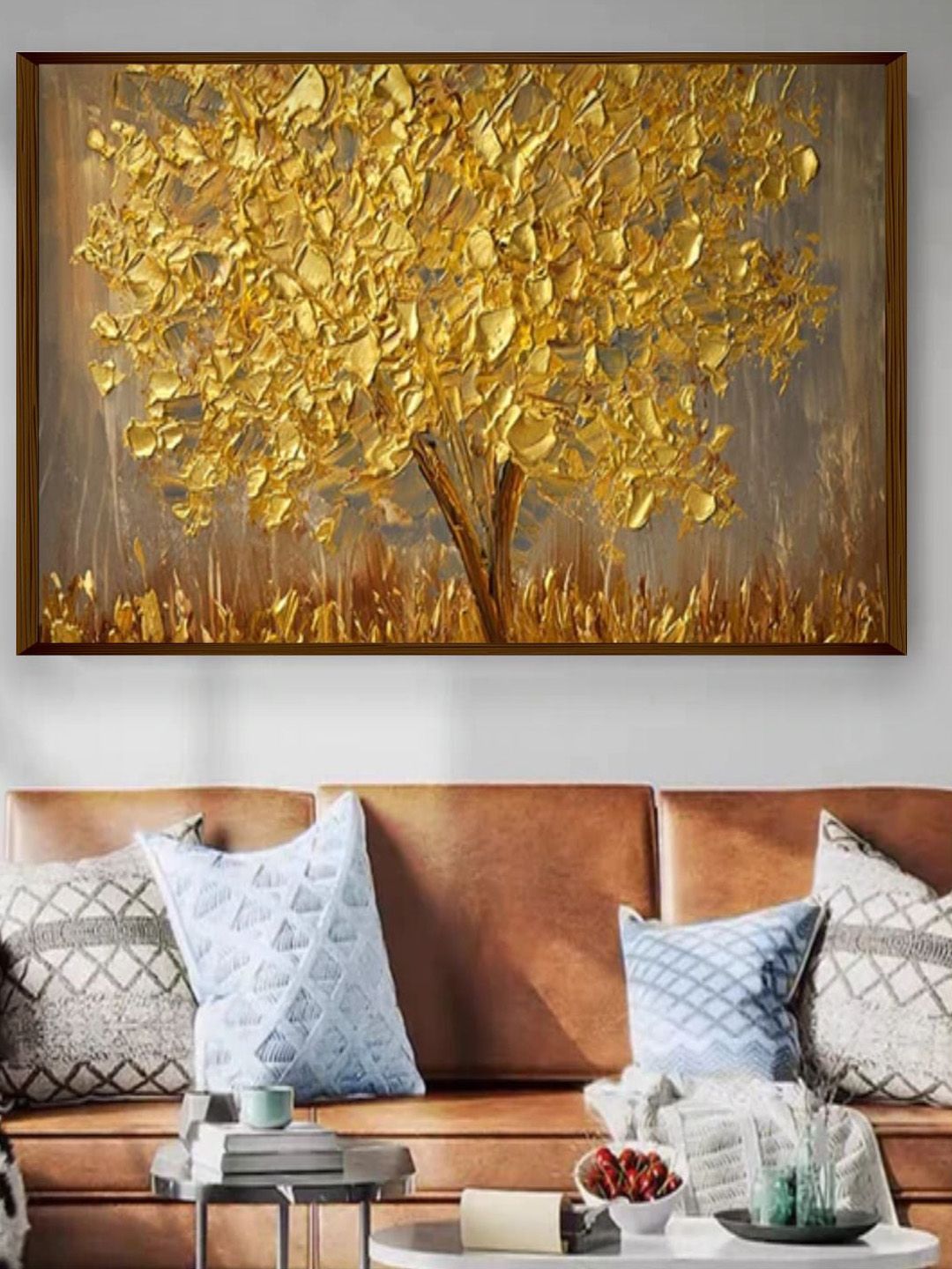 The Art House Yellow Abstract Painted Wall Art Price in India