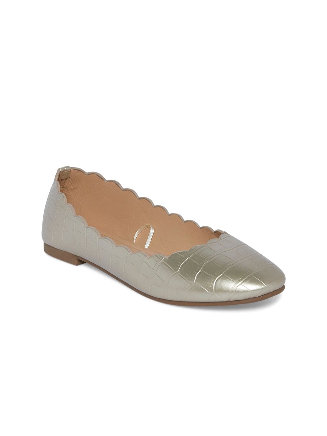 Forever Glam by Pantaloons Women Gold-Toned Ballerinas with Laser Cuts Flats Price in India