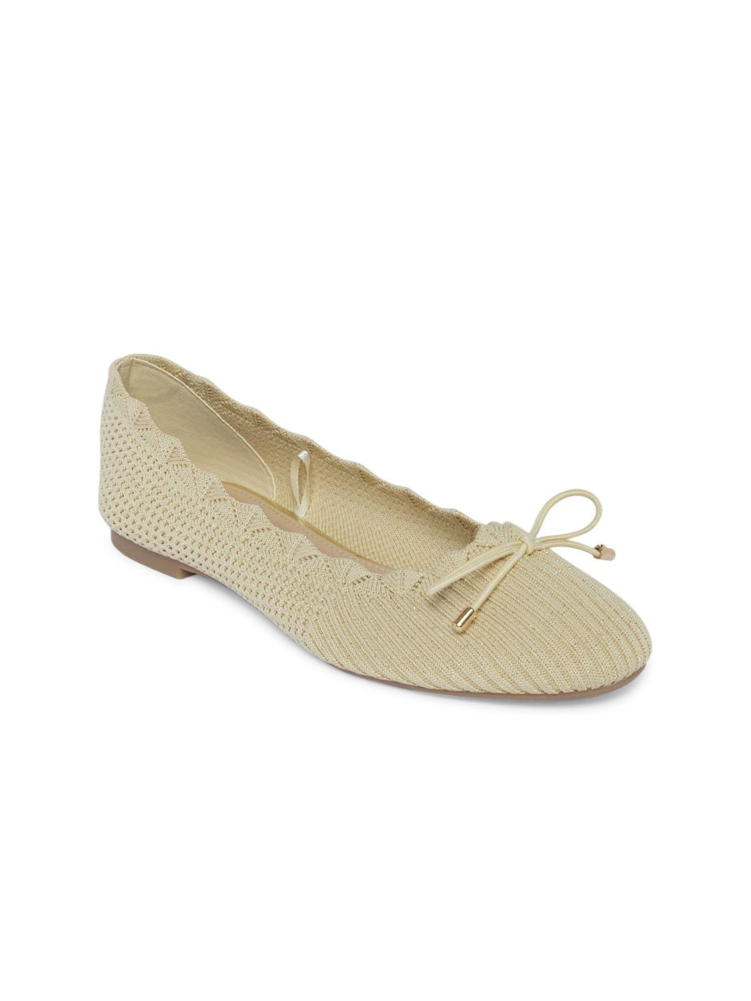 Forever Glam by Pantaloons Women Beige Ballerinas with Bows Flats Price in India