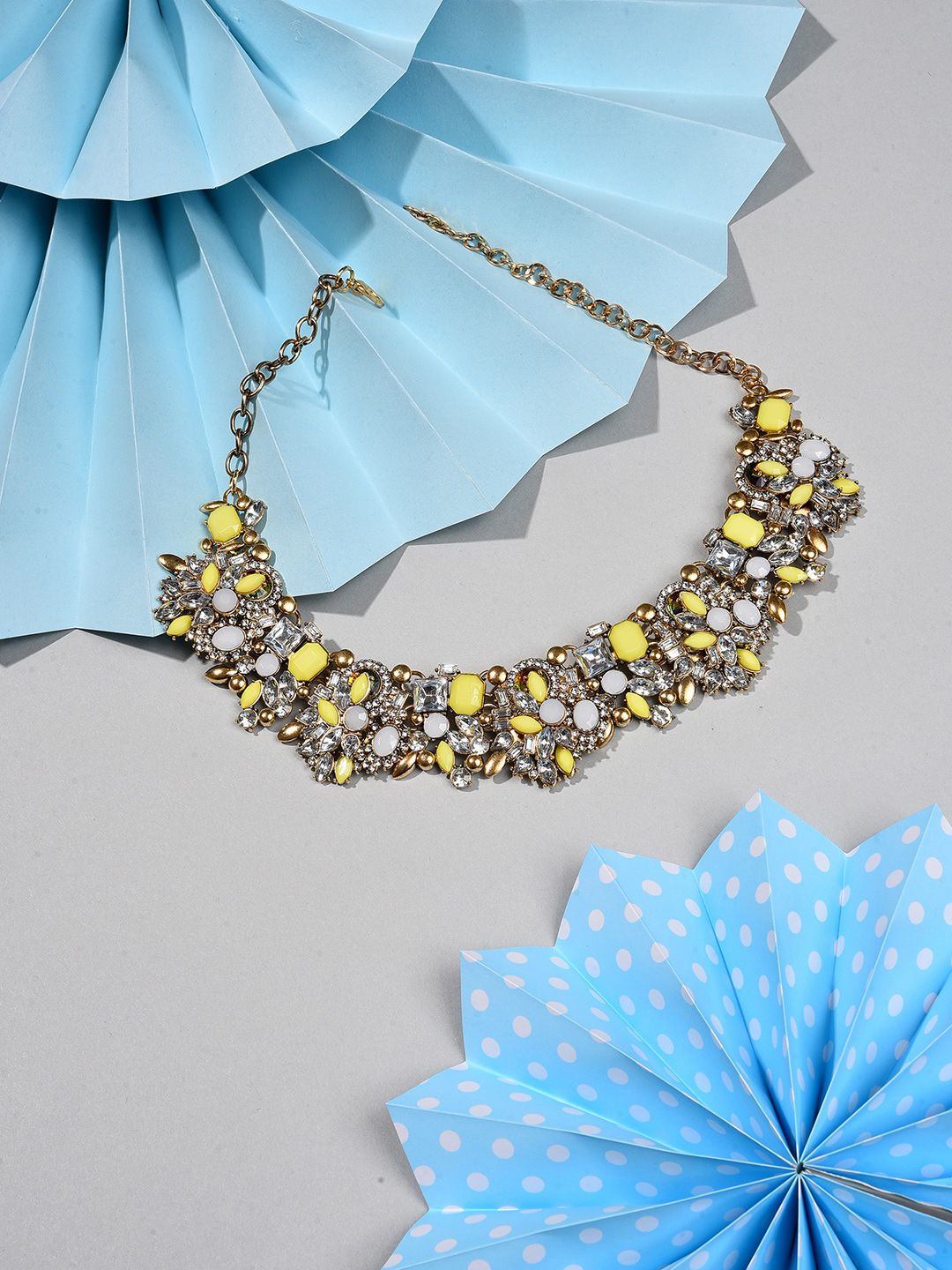 SOHI Silver-Toned & Yellow Gold-Plated Necklace Price in India