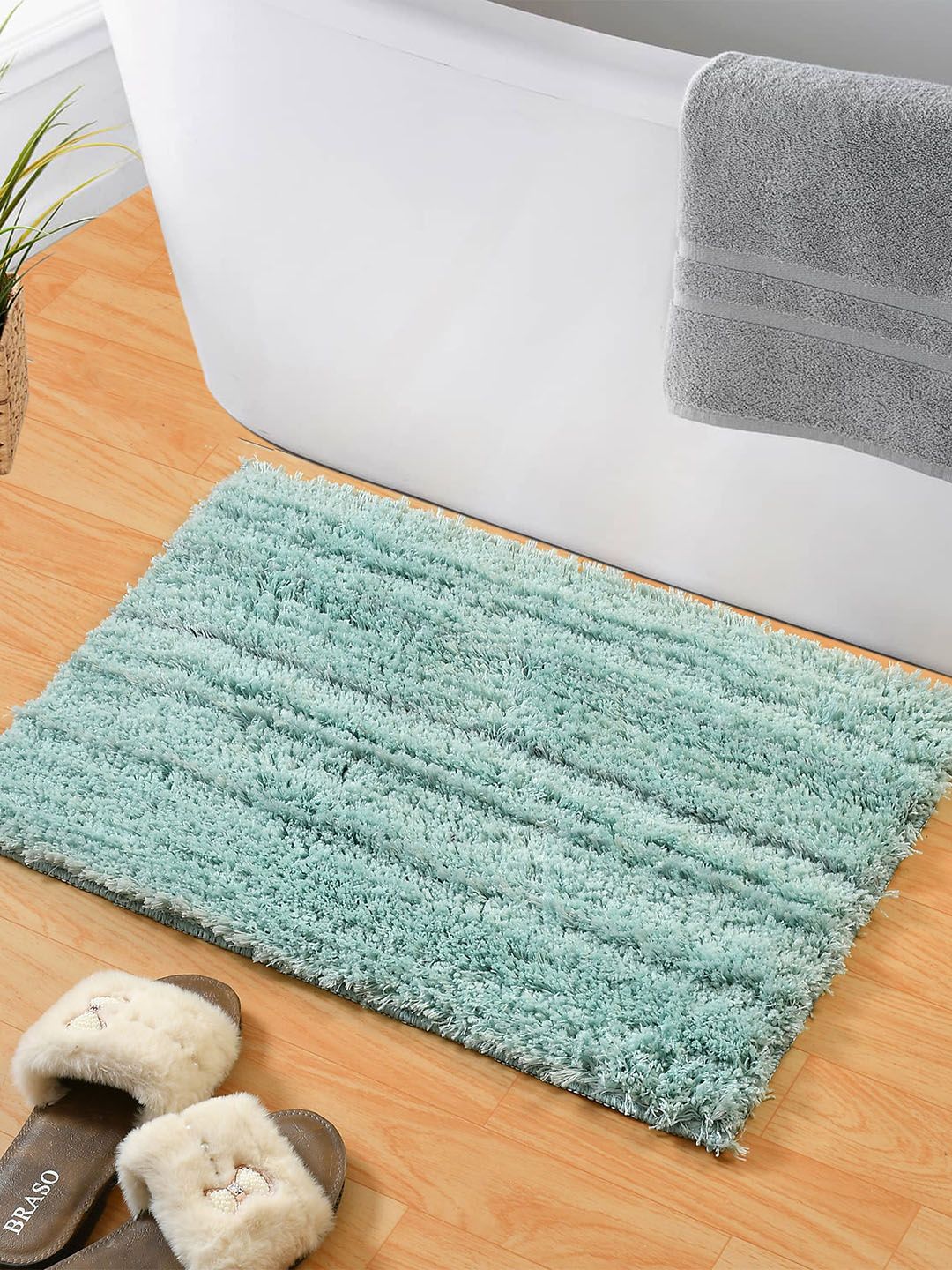 Hammer Home Set Of 2 Solid 350 GSM Microfiber Bath Rug Price in India