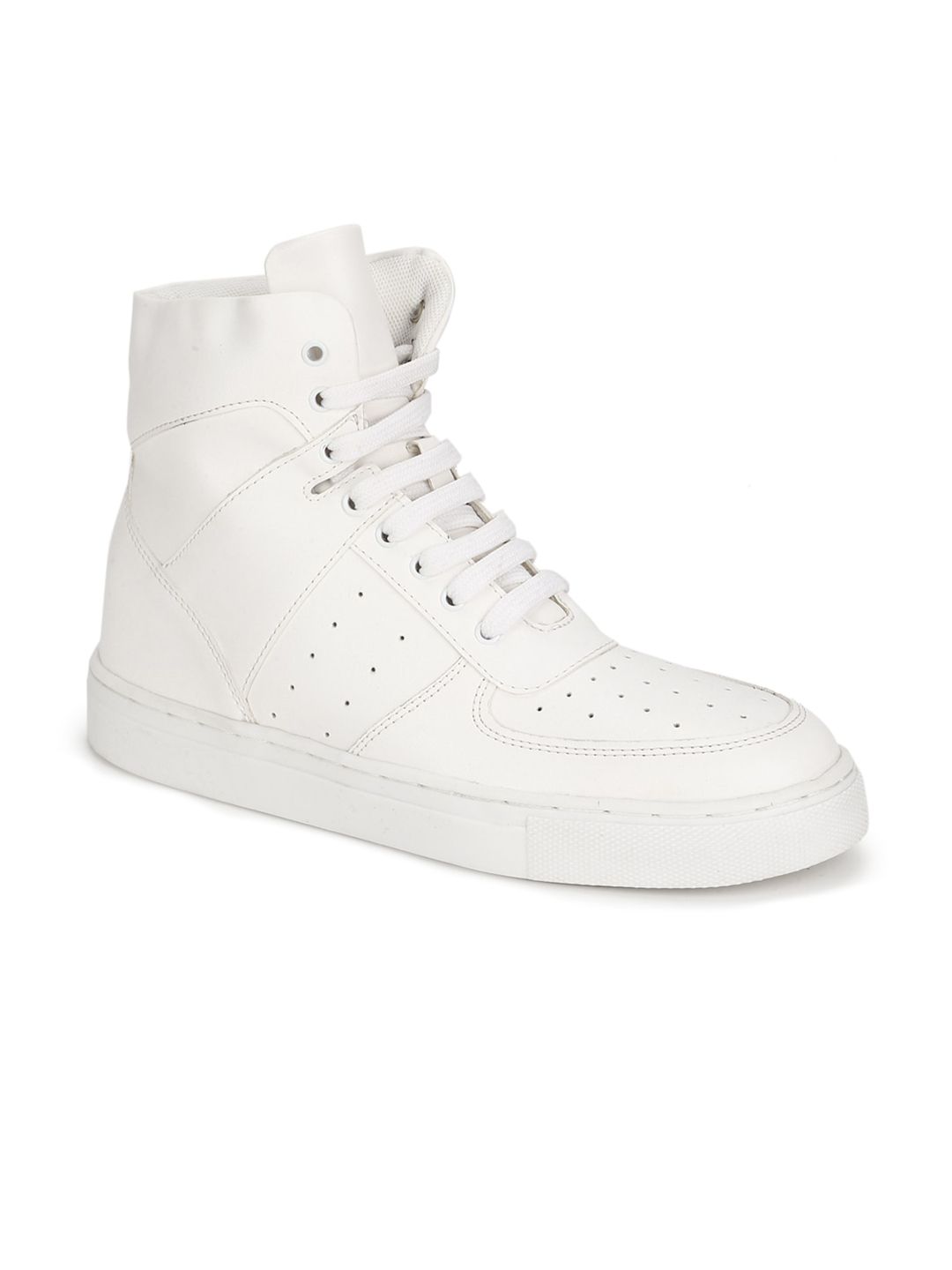 Truffle Collection Women White Perforations PU Sneakers Price in India