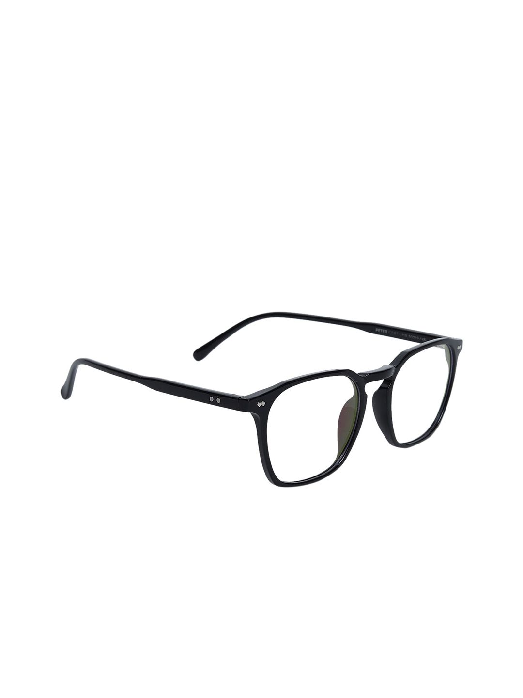 Peter Jones Eyewear Unisex Black Full Rim Square Frames Price in India