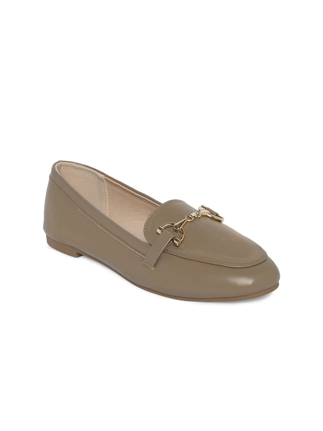 Forever Glam by Pantaloons Women Taupe Textured PU Loafers Price in India