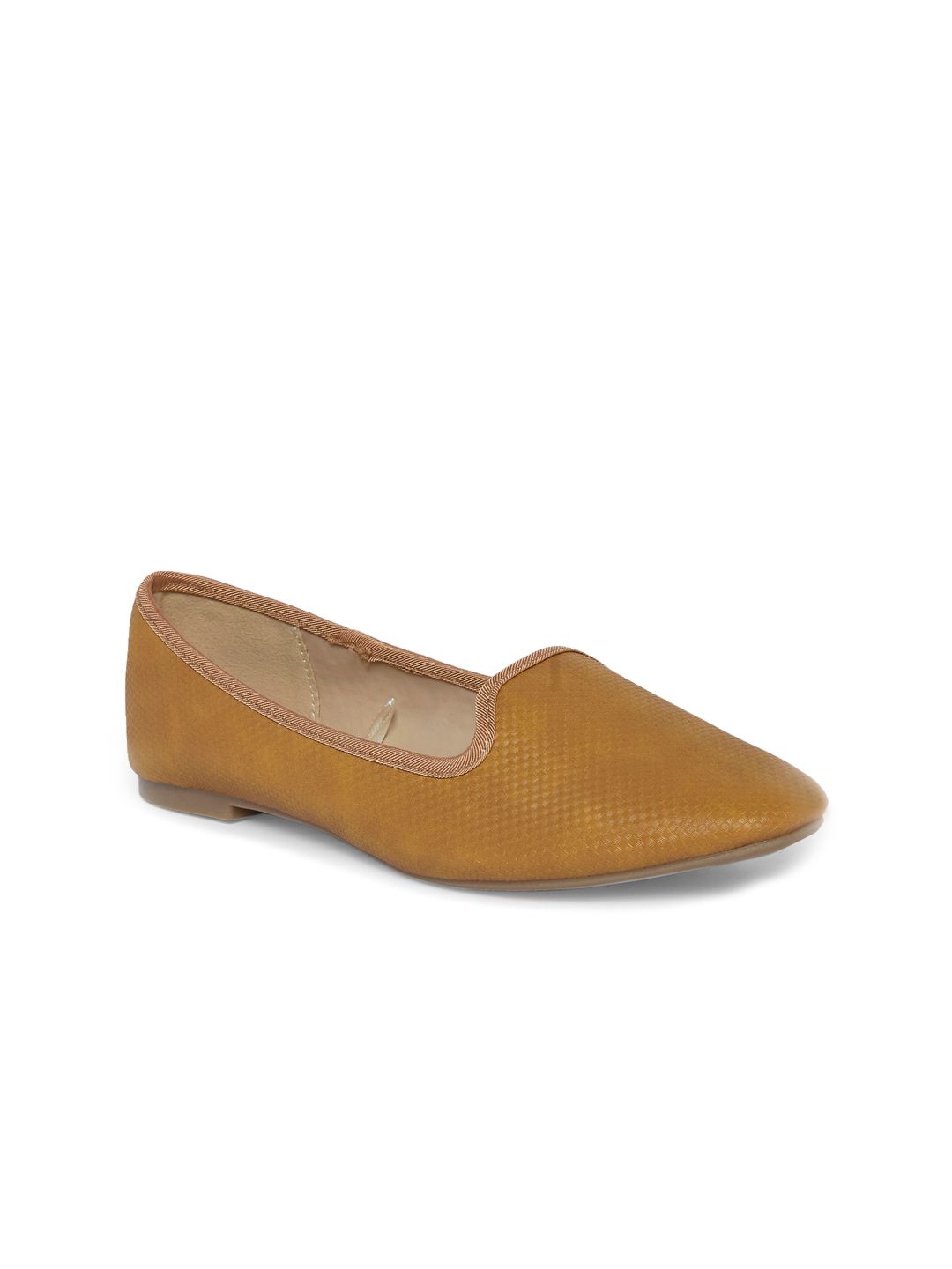 Forever Glam by Pantaloons Women Mustard Textured PU Flatforms Price in India